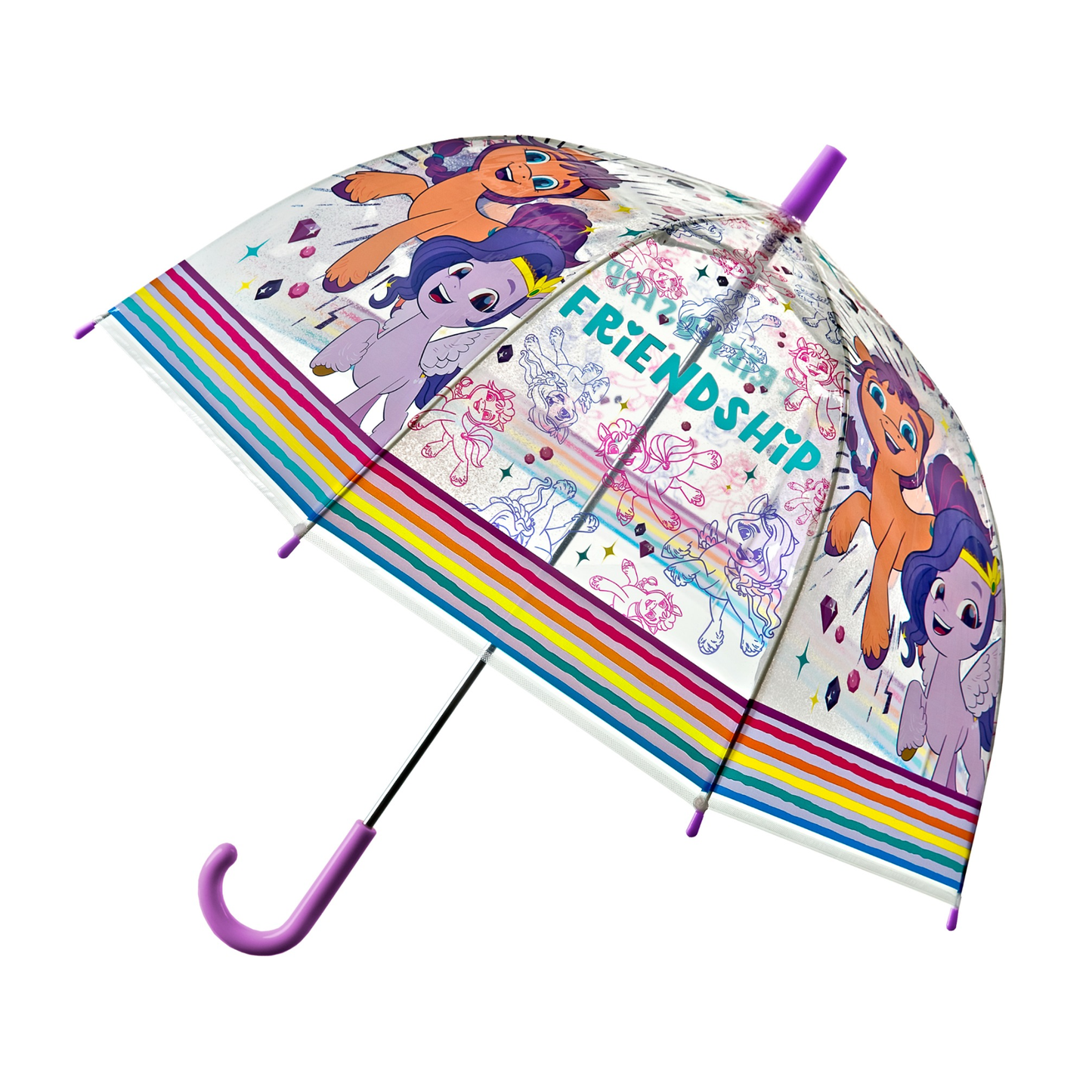 My little Pony ⌀ 67,5 cm Kinder Regenschirm transparent mehrfarbig Stockschirm
