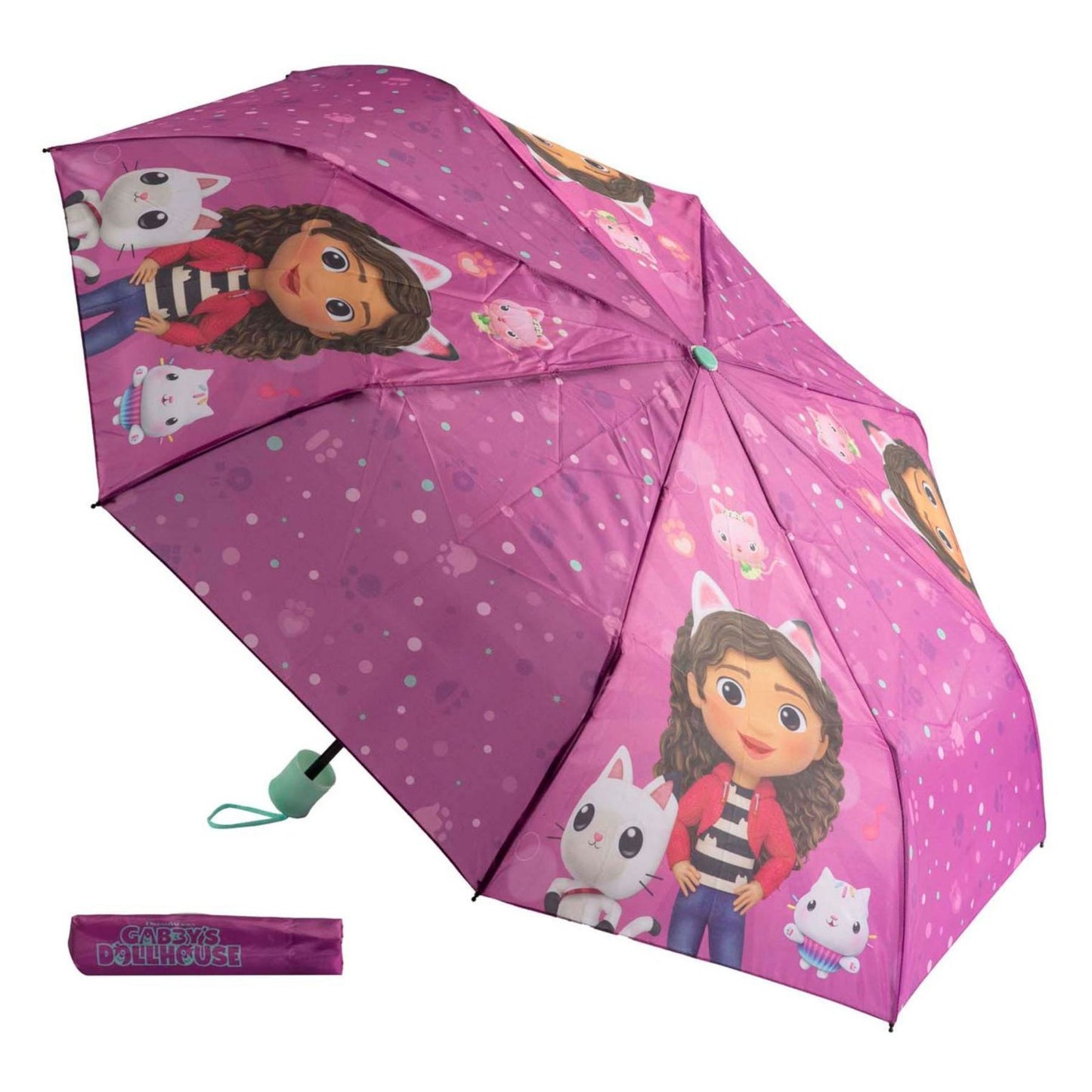 Gabby's Dollhouse Ø 94 cm Kinder Regenschirm Stockschirm Schirm Freizeit Schule