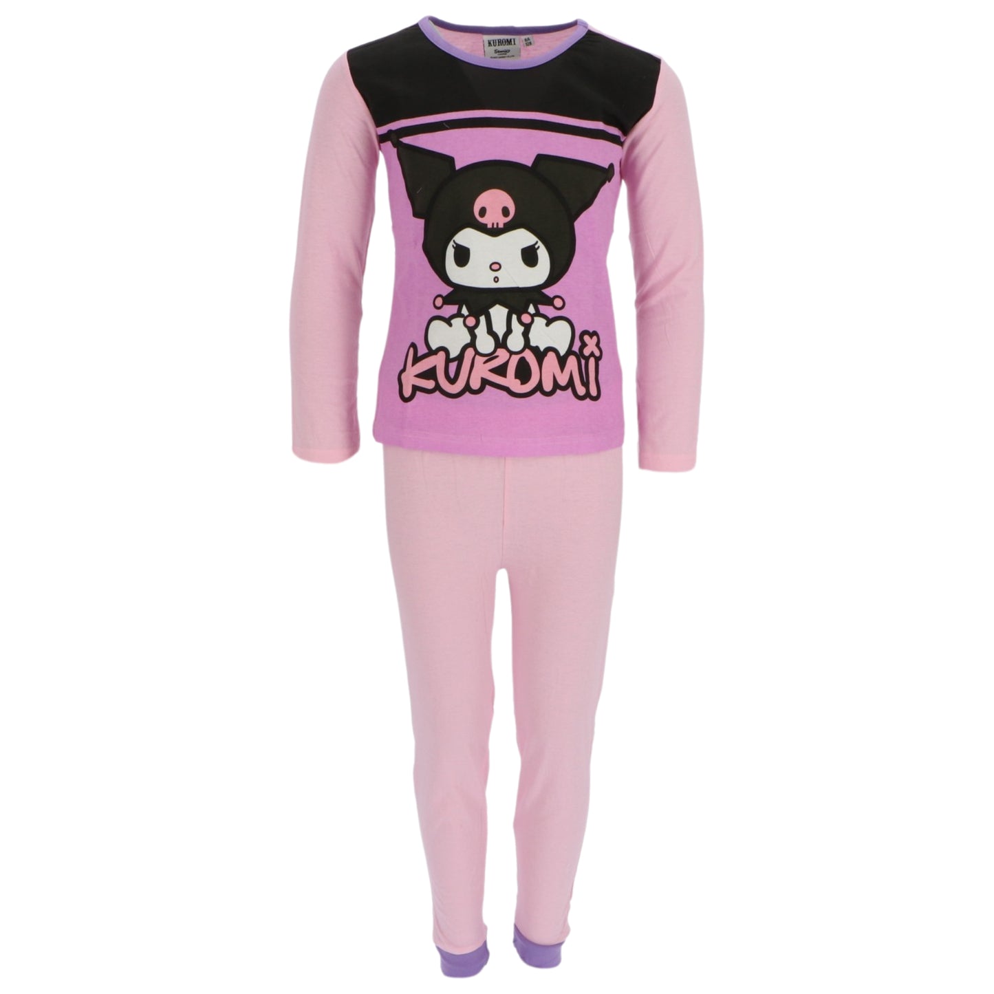 Hello Kitty Kuromi Kinder Pyjama Schlafanzug Langarm Zweiteiler für Mädchen aus Baumwolle