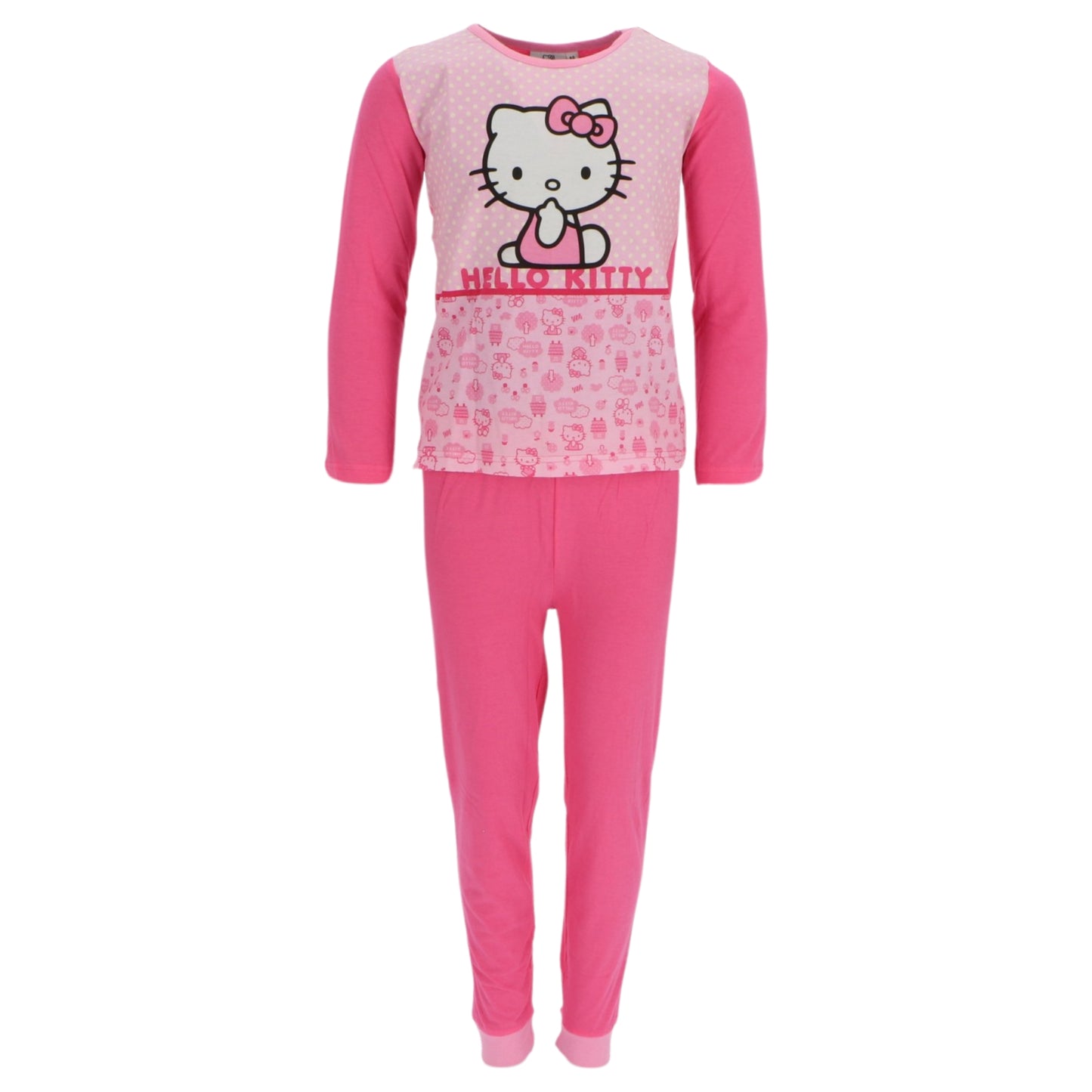 Hello Kitty Kinder Pyjama Schlafanzug Langarm Zweiteiler für Mädchen aus Baumwolle