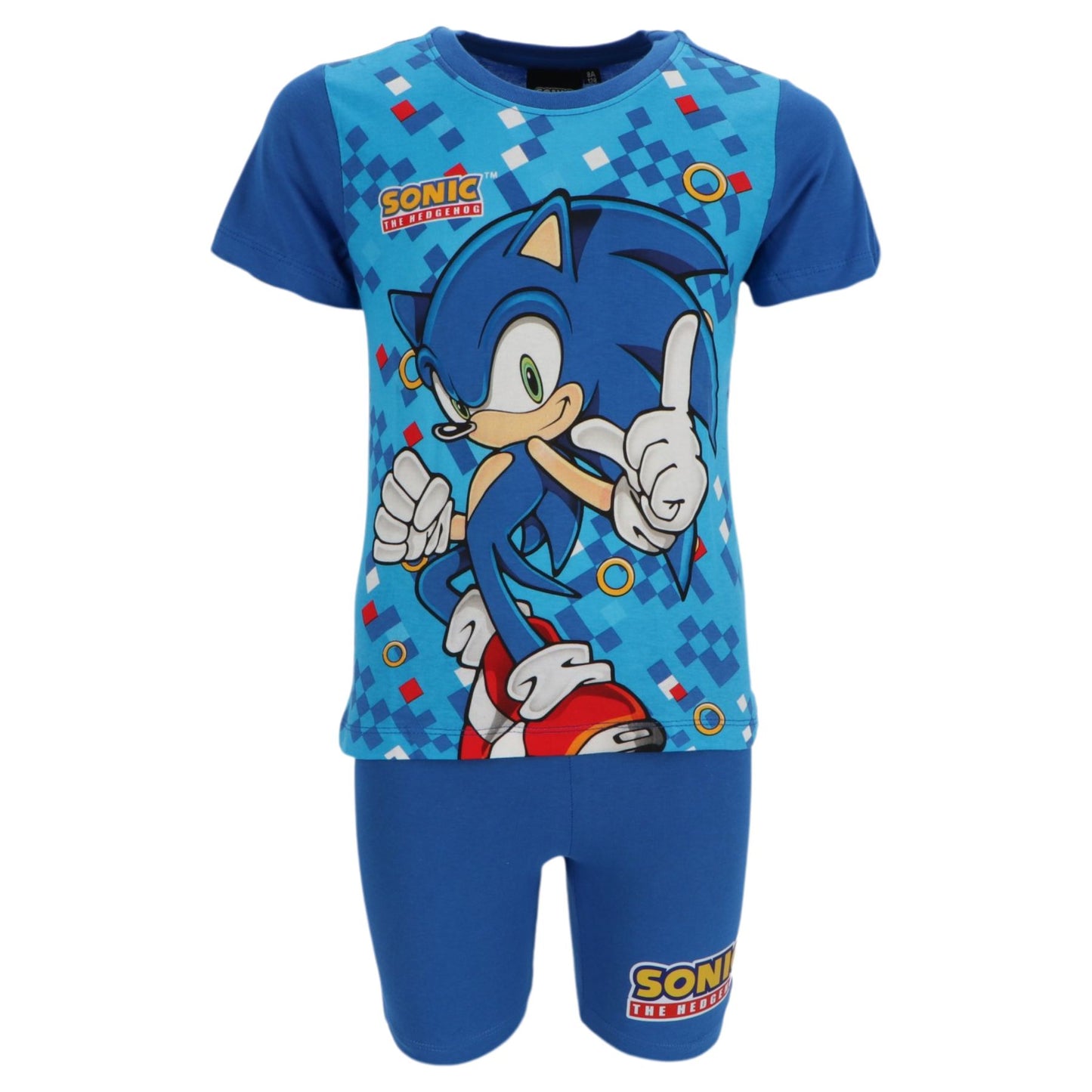 Sonic the Hedgehog Shortama Kinder Baumwolle Schlafanzug Set kurzarm und shorts