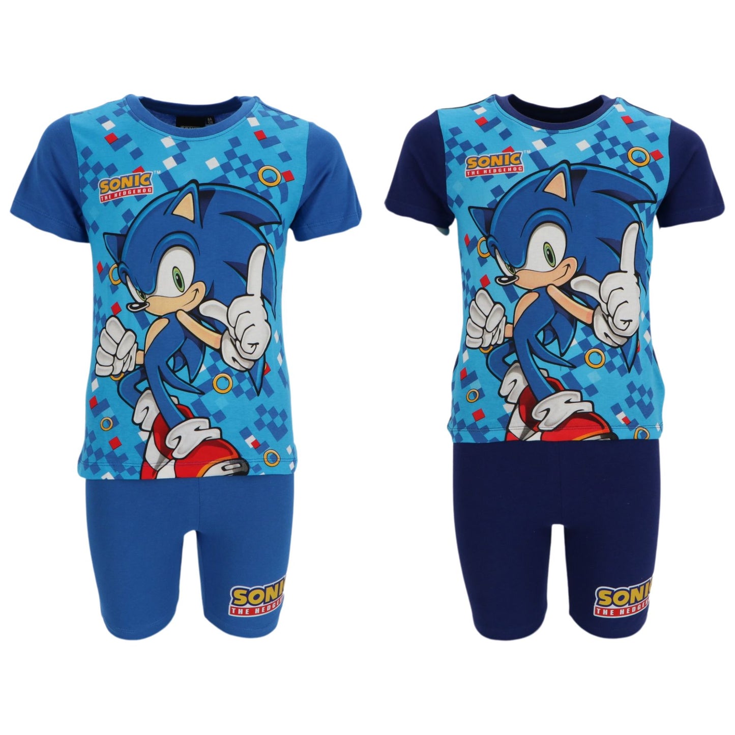 Sonic the Hedgehog Shortama Kinder Baumwolle Schlafanzug Set kurzarm und shorts