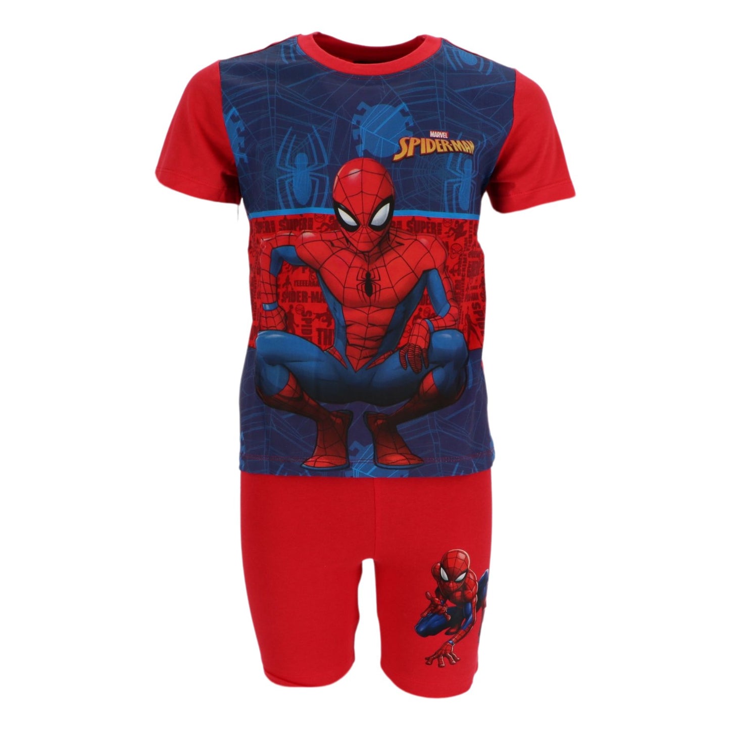 Spider Man Shortama Kinder Baumwolle Schlafanzug Set kurzarm und shorts