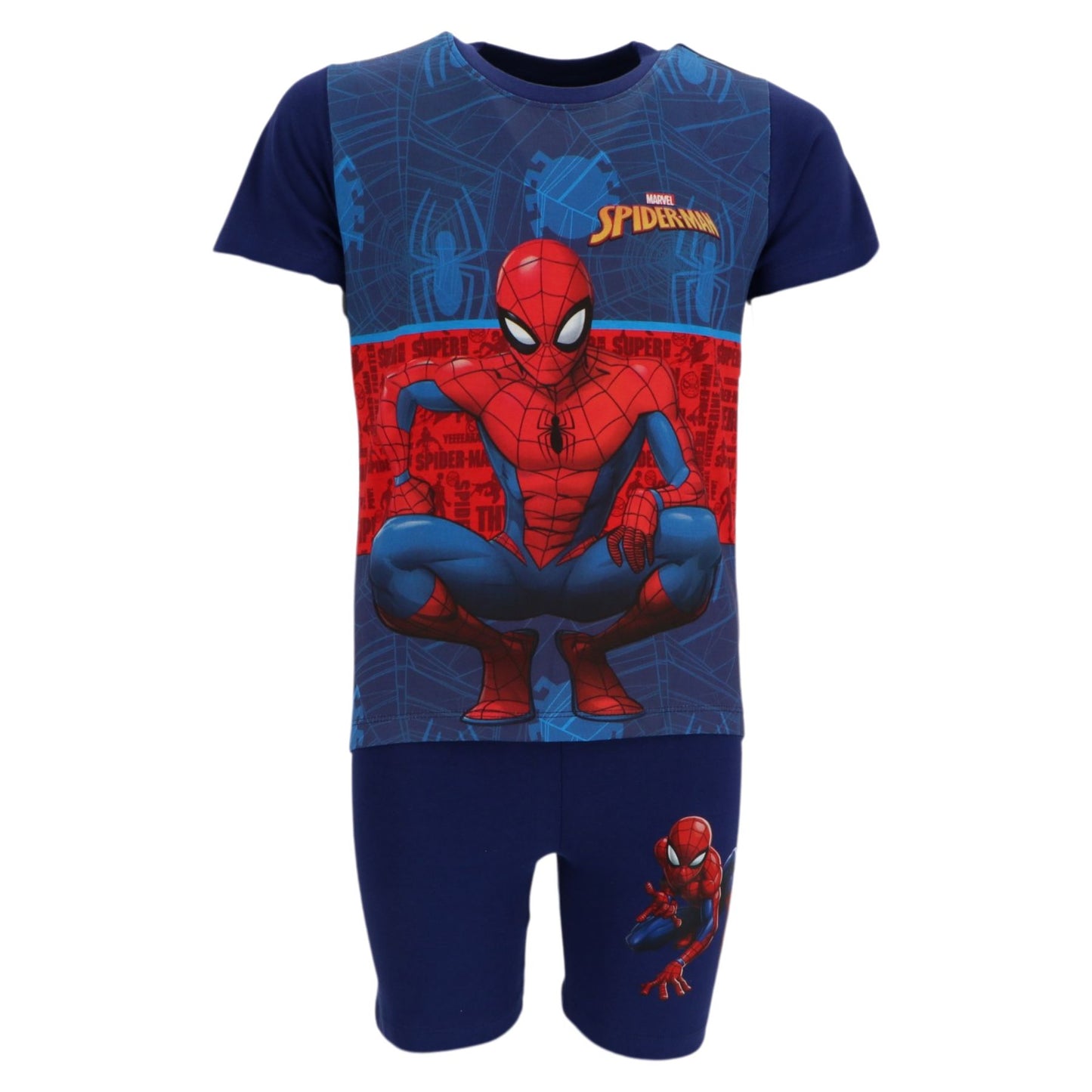 Spider Man Shortama Kinder Baumwolle Schlafanzug Set kurzarm und shorts