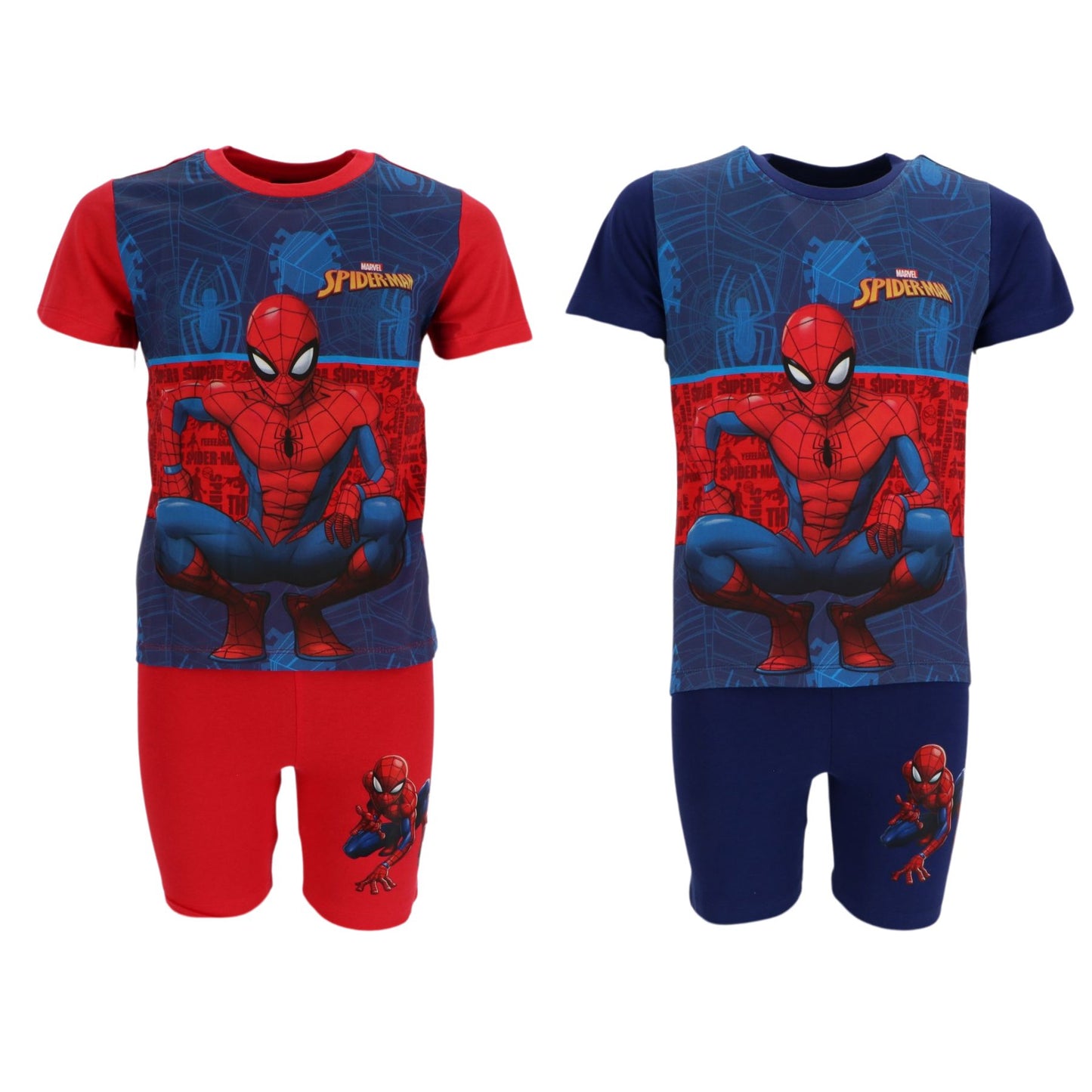 Spider Man Shortama Kinder Baumwolle Schlafanzug Set kurzarm und shorts