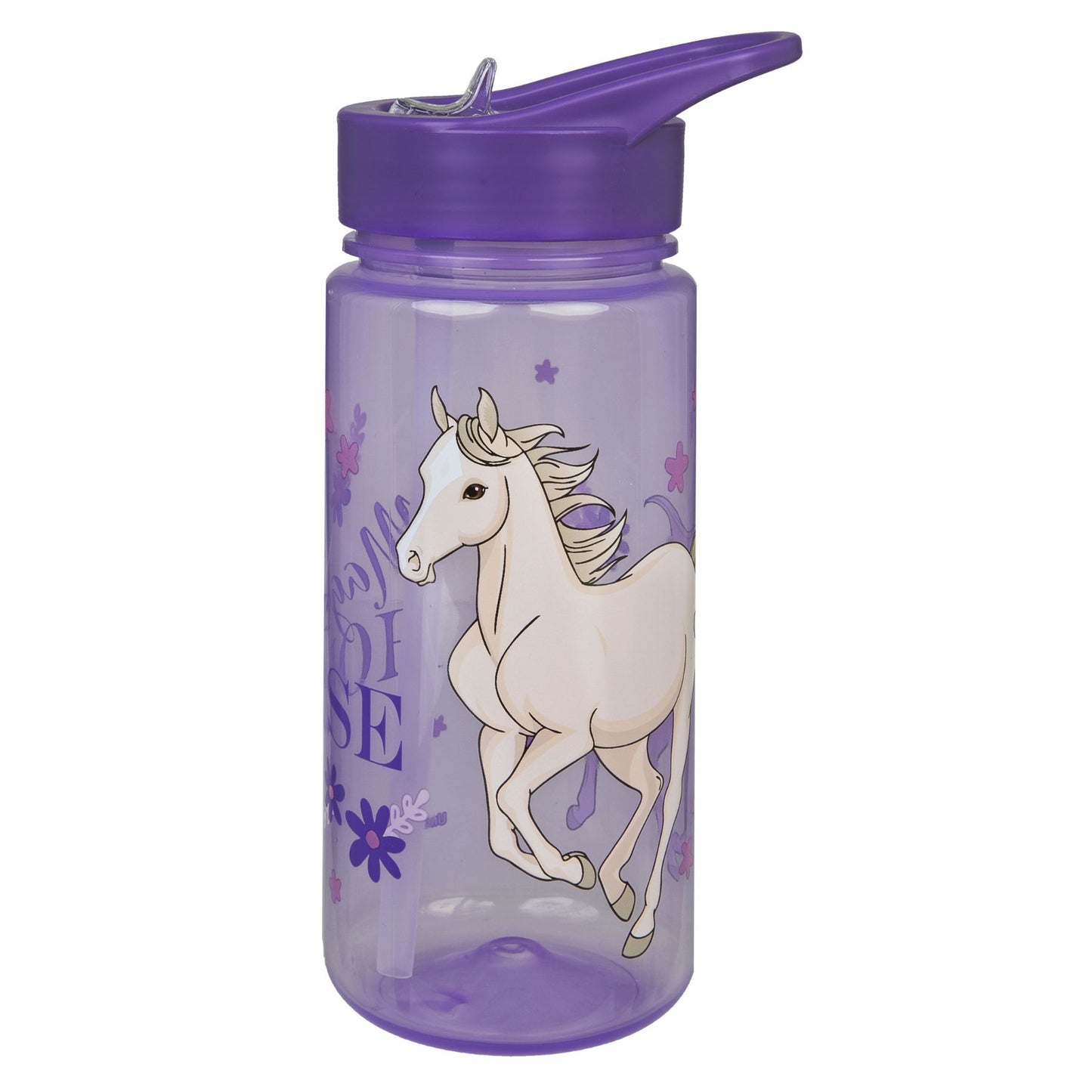 Magic Horse 500 ml Kinder Trinkflasche lila Wasserflasche für Alltag Schule und unterwegs