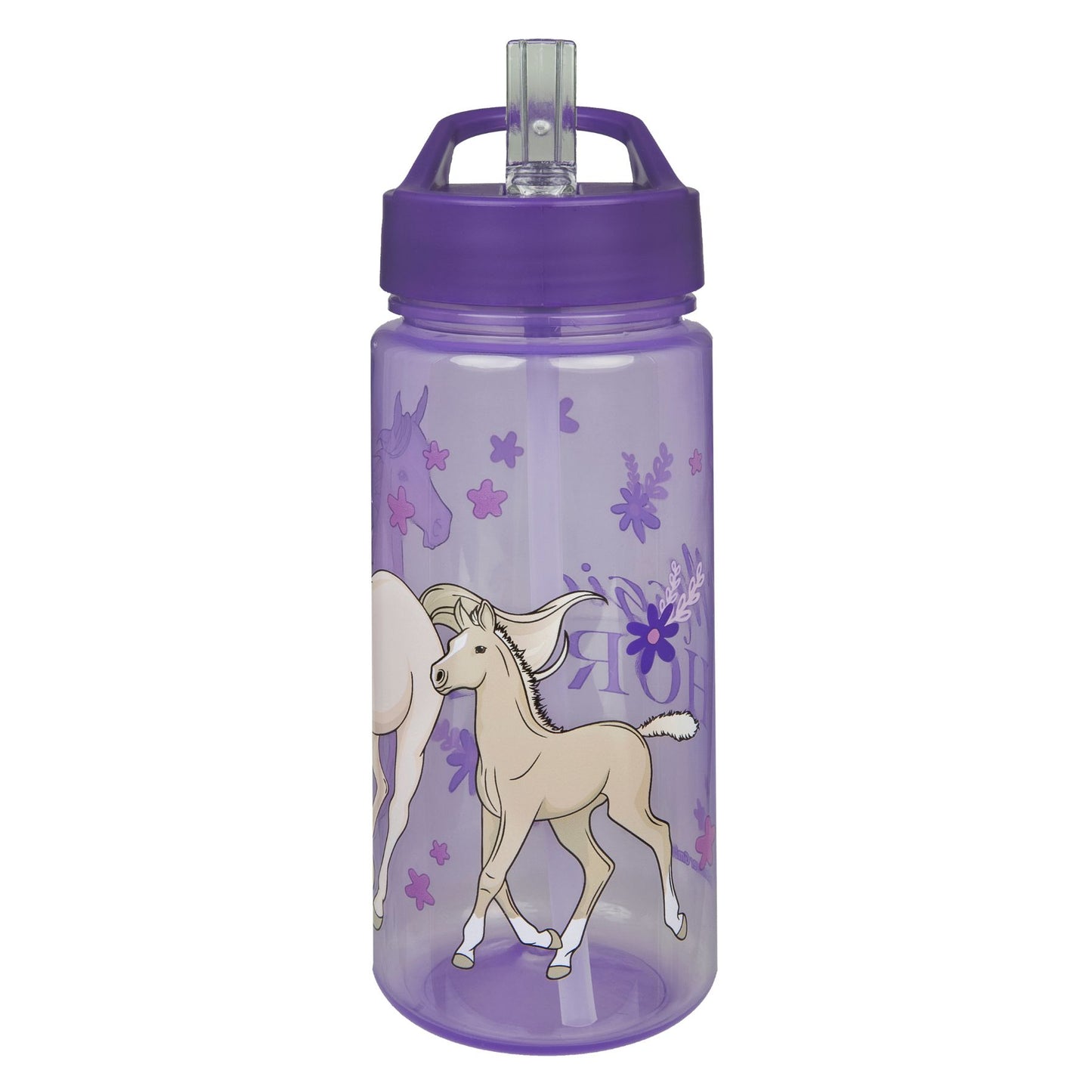 Magic Horse 500 ml Kinder Trinkflasche lila Wasserflasche für Alltag Schule und unterwegs