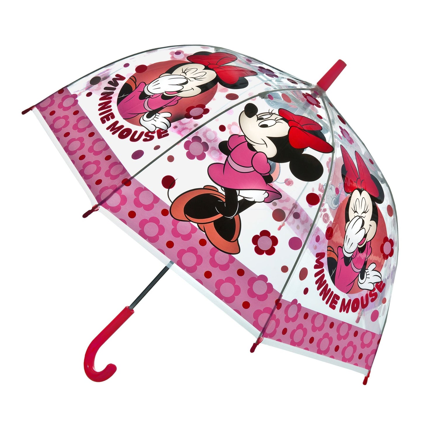 Disney Minnie Mouse ⌀ 69 cm Regenschirm transparent Kinder Schirm für Regen Alltag