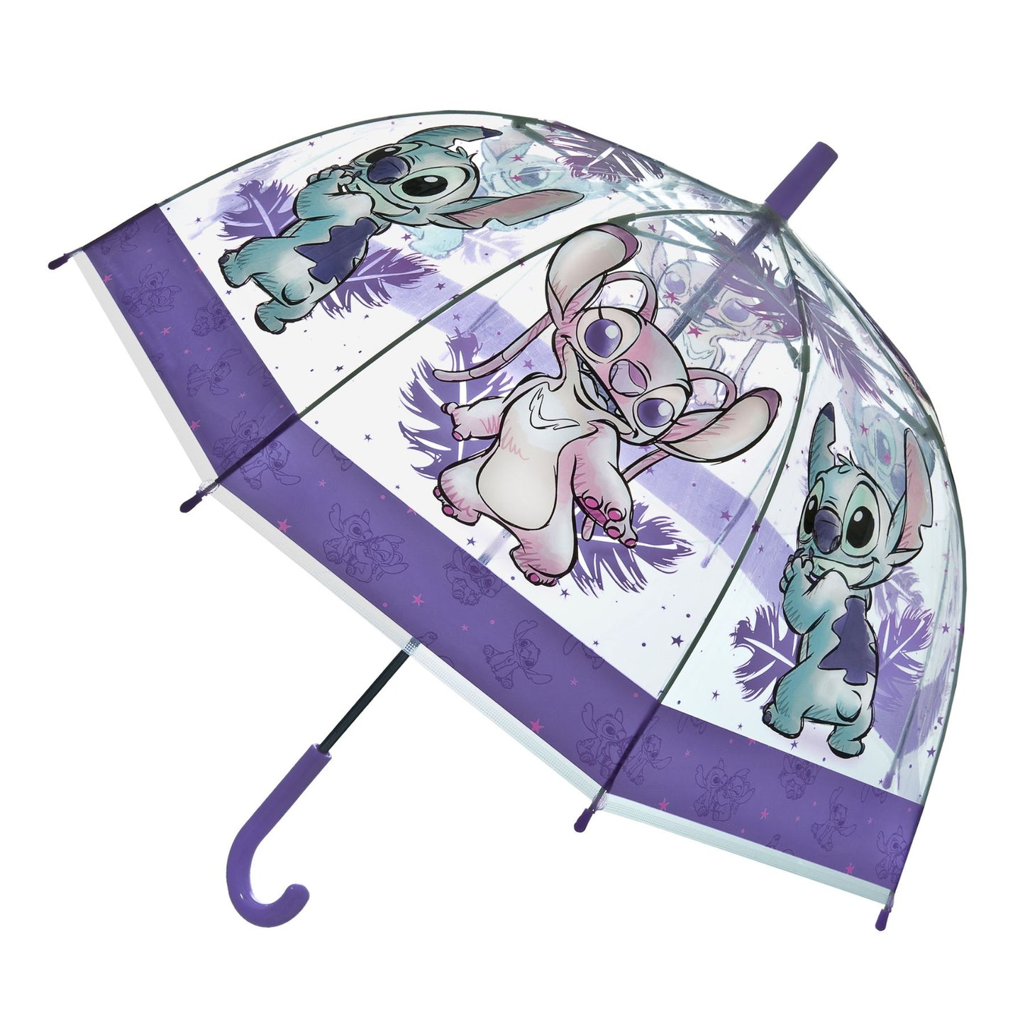 Disney Lilo und Stitch ⌀ 69 cm Regenschirm transparent Kinder Schirm für Regen Alltag