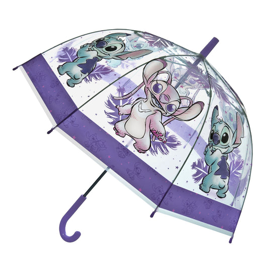 Disney Lilo und Stitch ⌀ 69 cm Regenschirm transparent Kinder Schirm für Regen Alltag