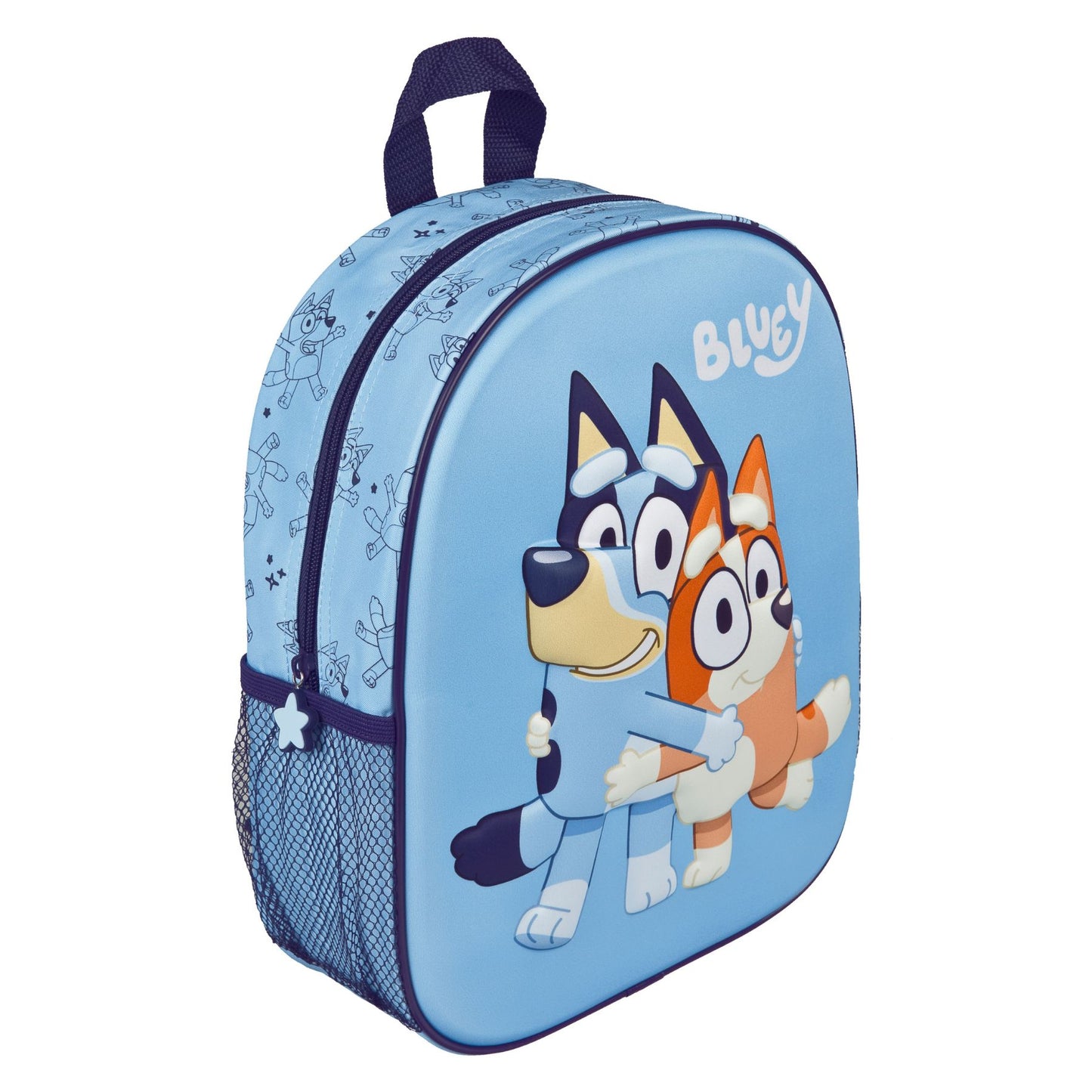 Bluey 3D Rucksack blau Kinder Backpack für Kindergarten Schule Freizeit und Reise