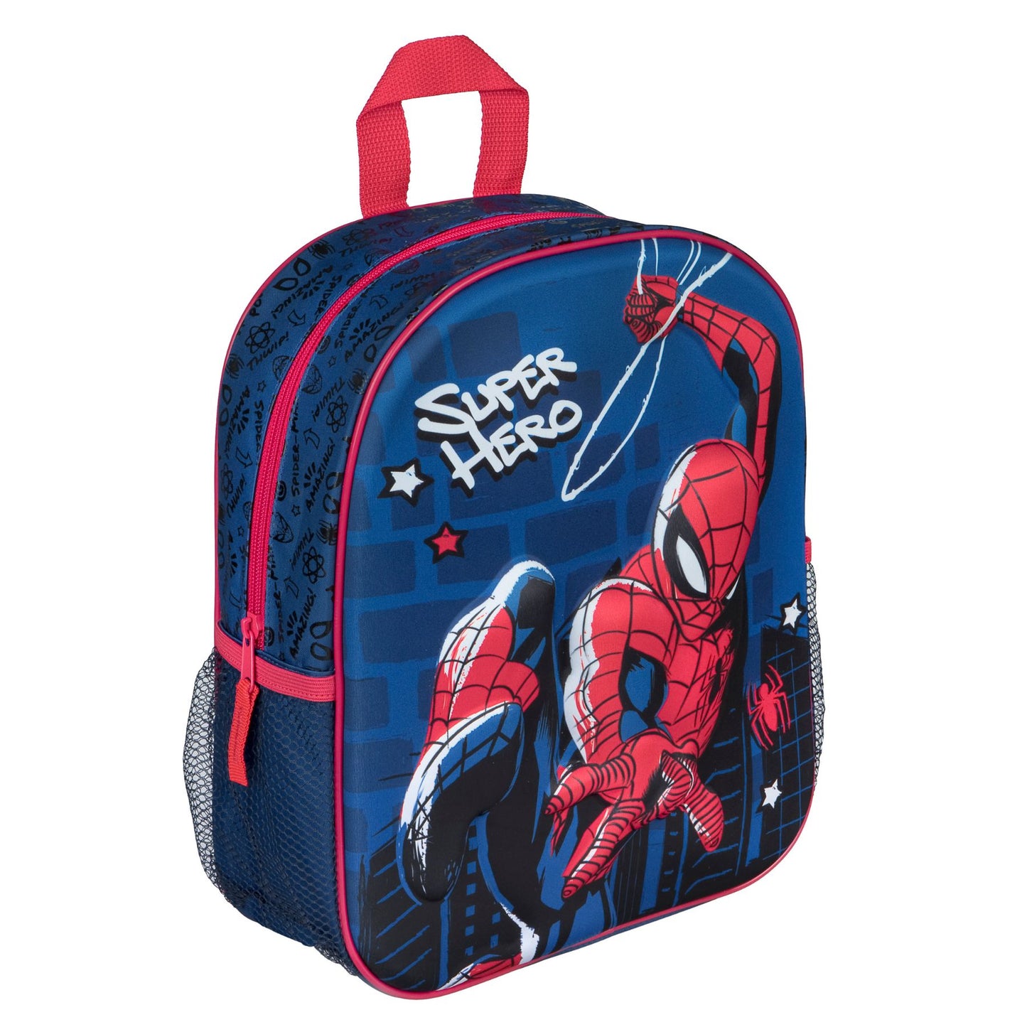 Marvel Spider Man 3D Rucksack blau Kinder Backpack für Kindergarten Schule Freizeit und Reise