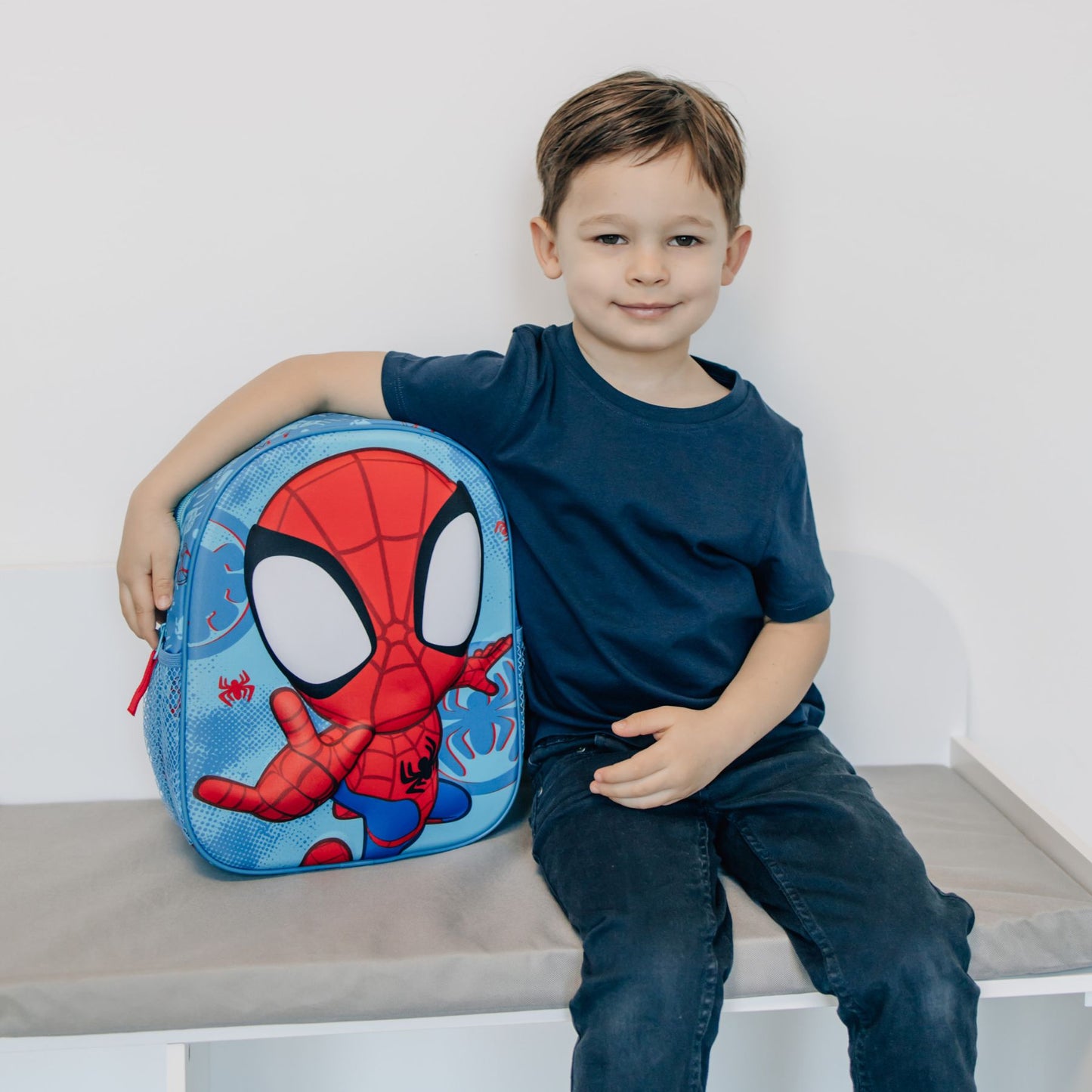 Marvel Spidey Kinder Rucksack 3D blau Backpack für Kindergarten Schule Freizeit und Reise