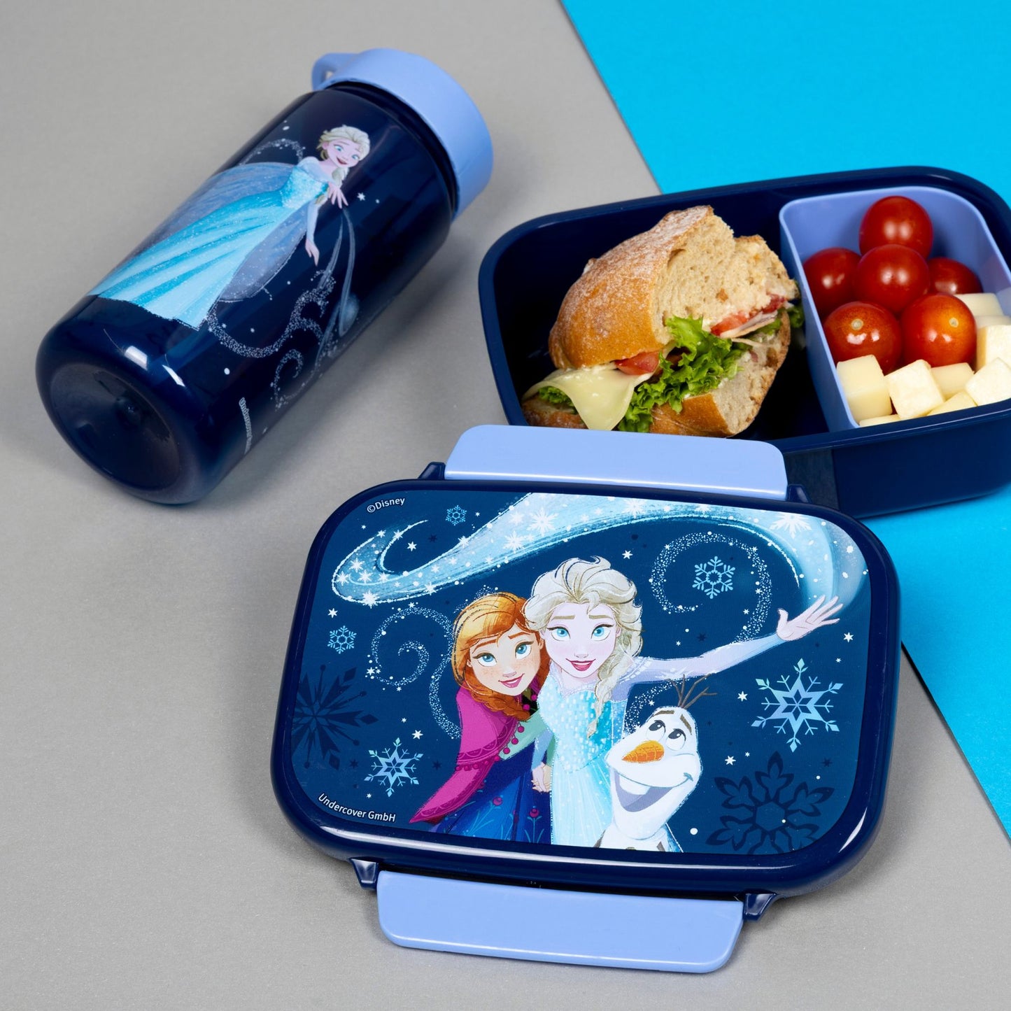 Disney Frozen 500 ml Kinder Trinkflasche blau Wasserflasche für Alltag Schule und unterwegs