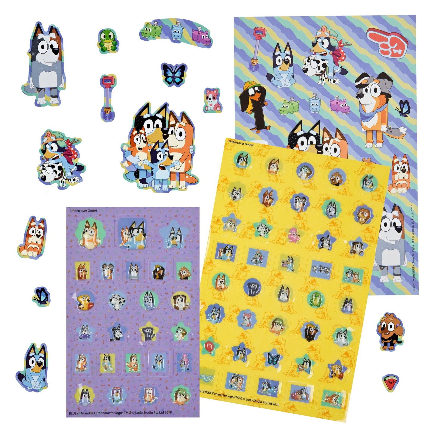 Bluey Aufkleber Set 500 Stück mehrfarbig Sticker Set für Kinder Schule Freizeit und Basteln