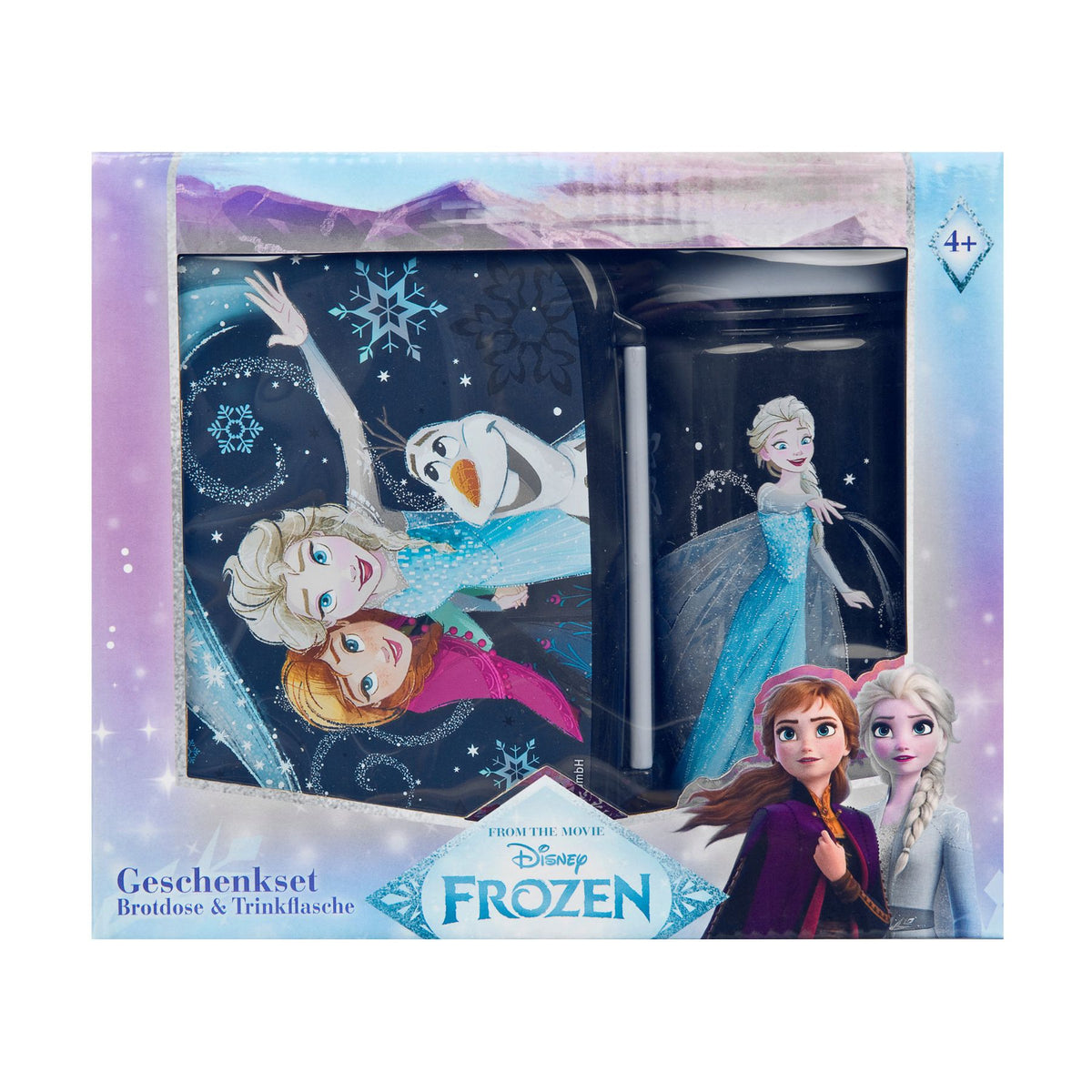 Disney Frozen Lunchset mit Lunchbox und Trinkflasche für Schule Kindergarten Ausflüge