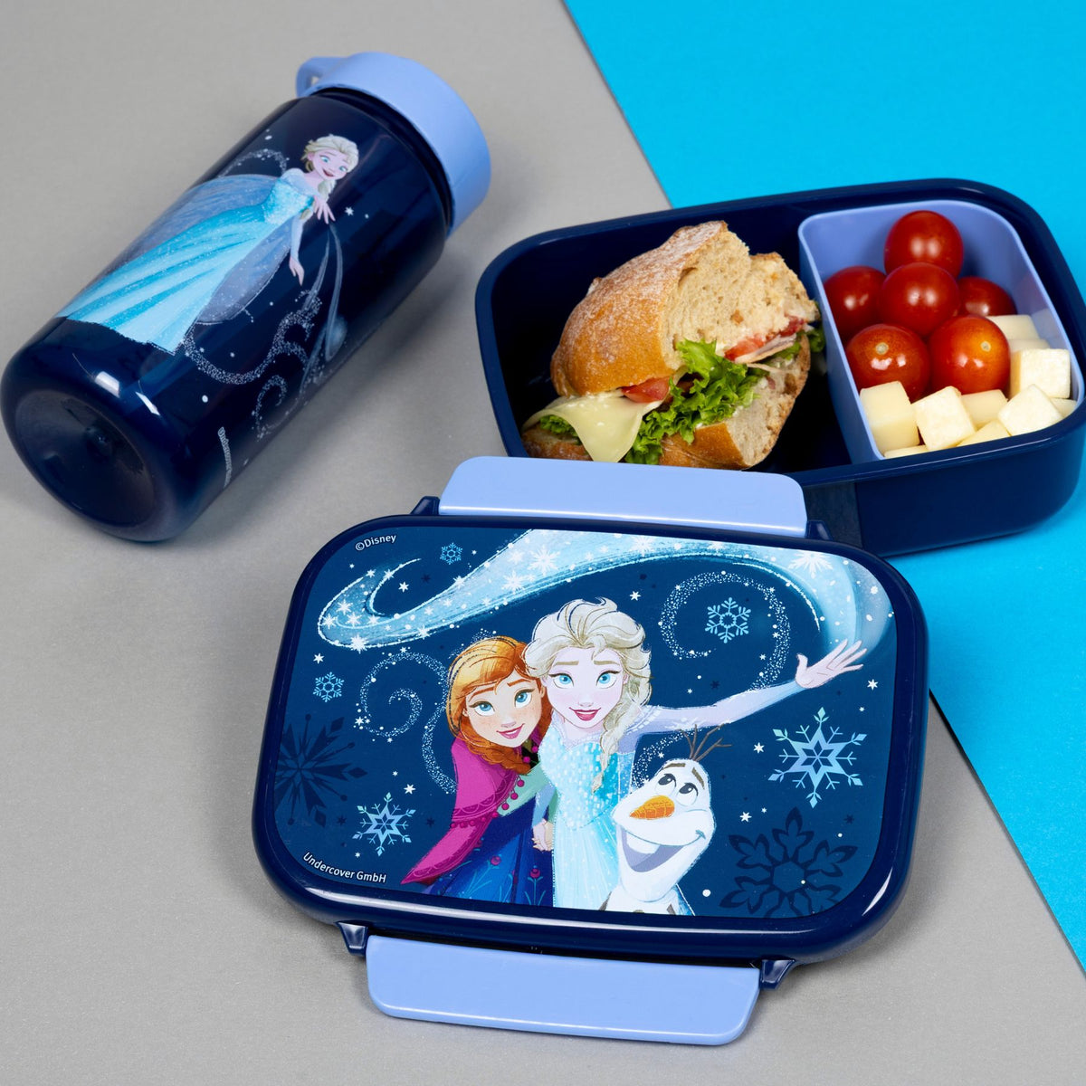 Disney Frozen Lunchset mit Lunchbox und Trinkflasche für Schule Kindergarten Ausflüge