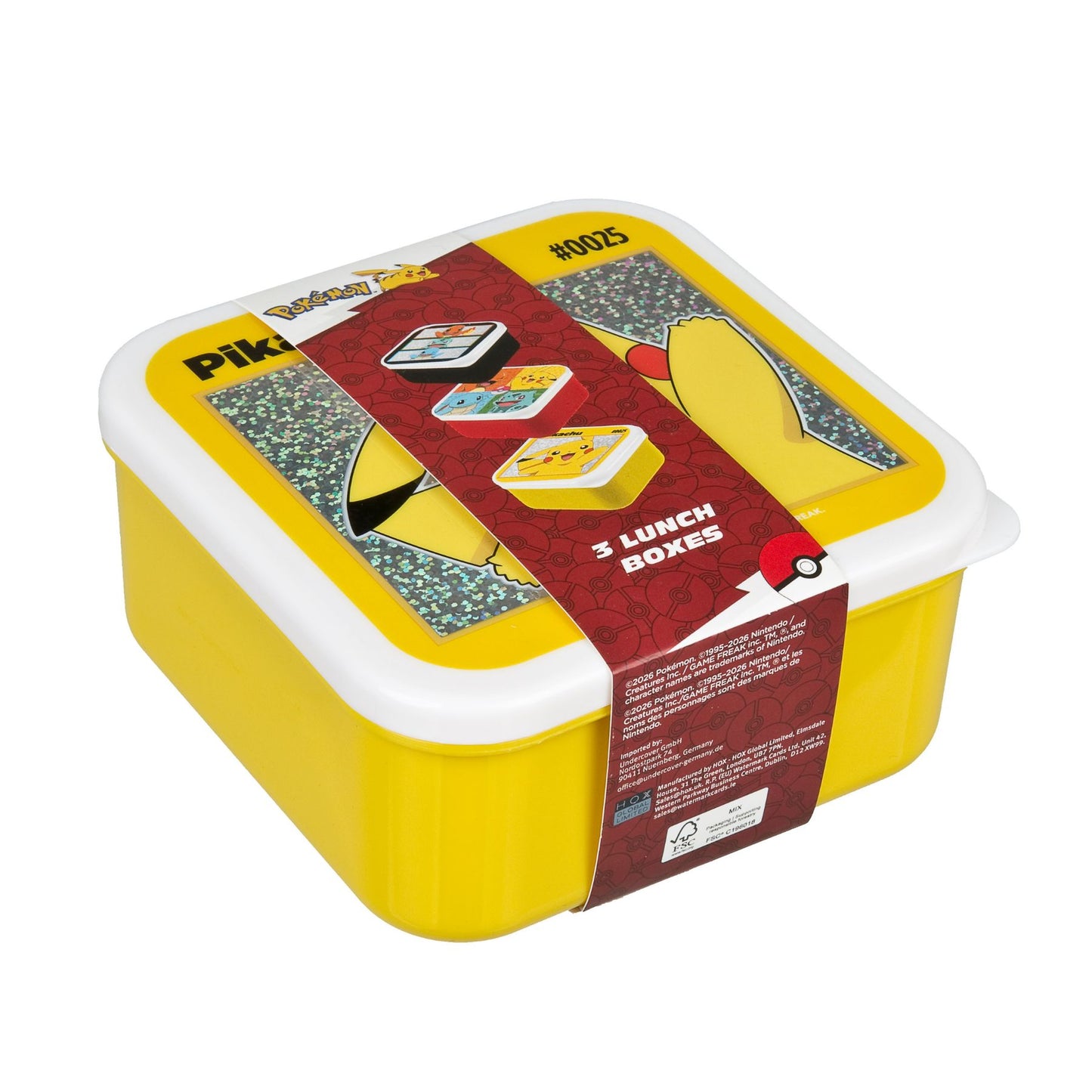 Pokemon Snackbox 3 in 1 Lunchbox Kinder Vesperdose Aufbewahrungsbox für unterwegs