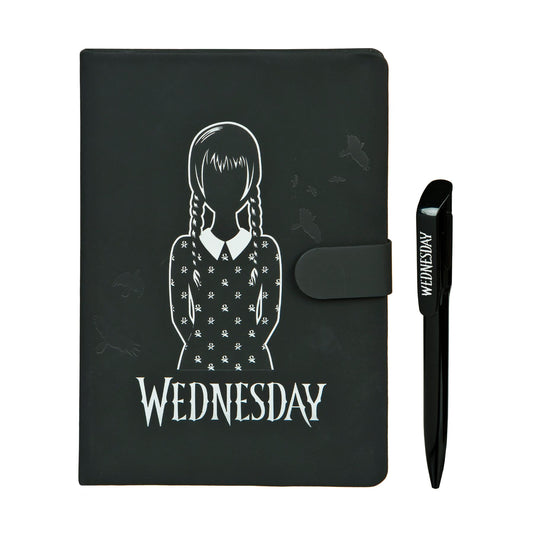 Wednesday Notizbuch schwarz Schreibbuch Journal A5 ähnliches Format für Schule Büro und Alltag