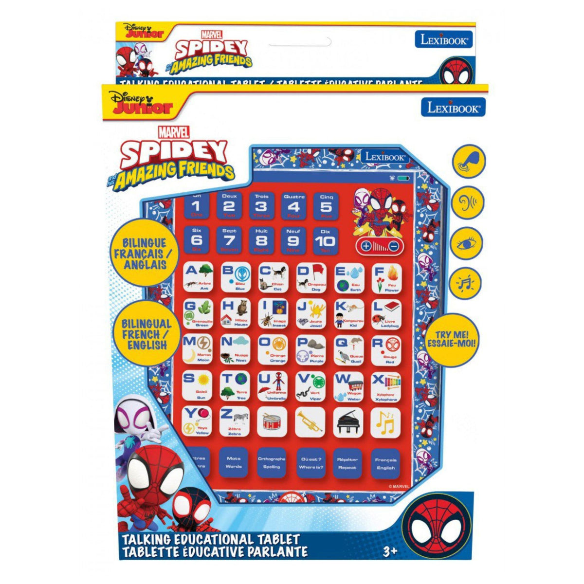 Spiderman Lerncomputer Kinder Laptop mit 62 Übungen Denkspiel Rechenspiel