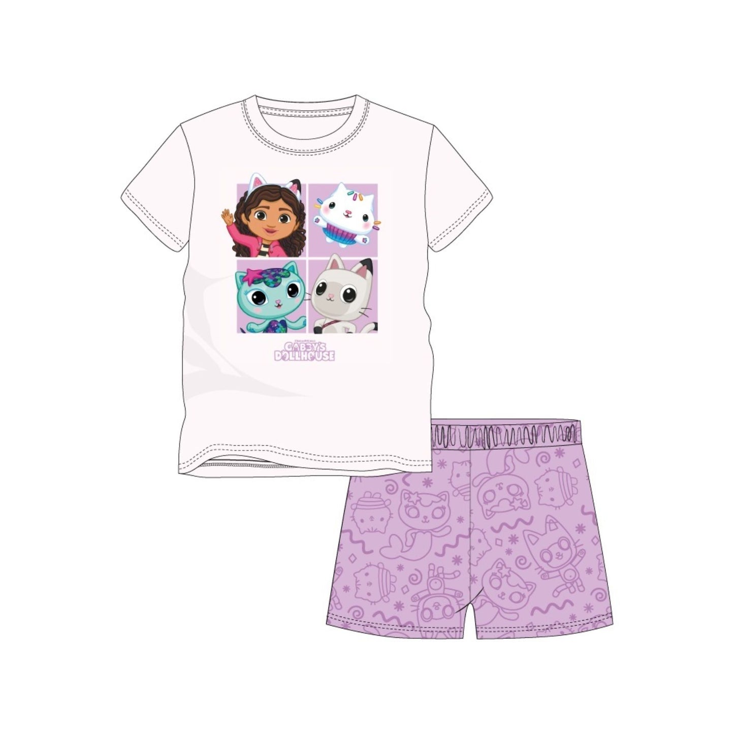 Gabby's Dollhouse Kinder Pyjama kurz Baumwollpyjama Sommerpyjama
