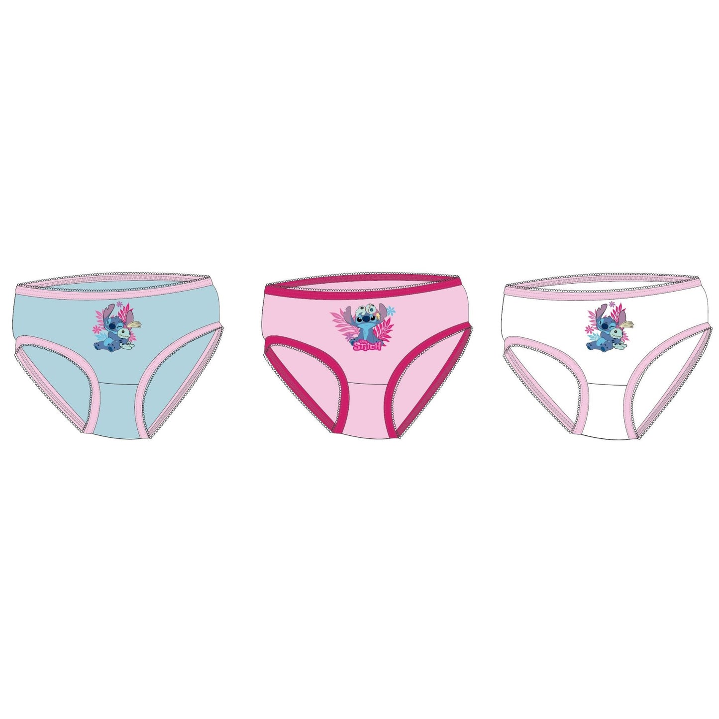 Lilo & Stitch Slip Set Kinder Baumwolle Unterwäsche Mehrfarbig