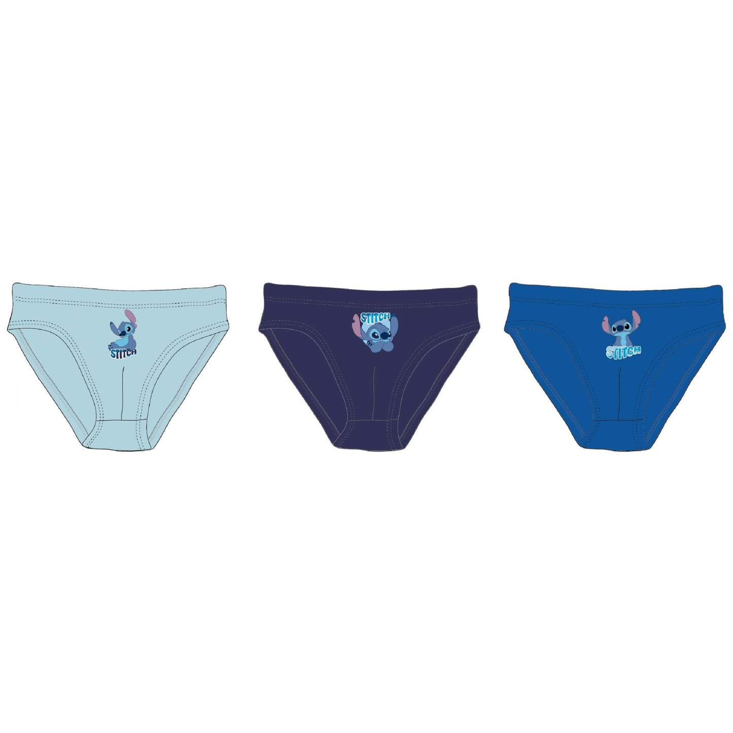 Lilo & Stitch Kinder Slips Jungen Unterwäsche 3er Pack in Blau