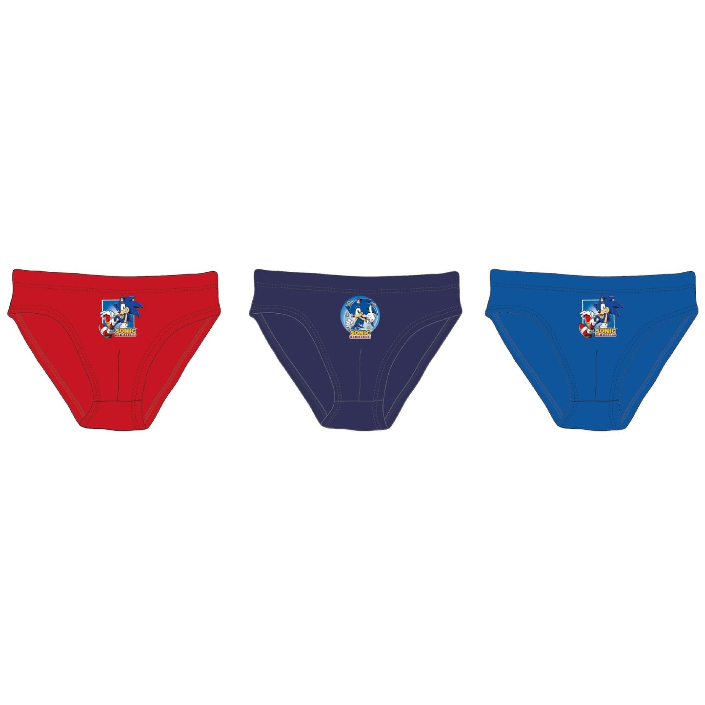 Sonic Jungen Slips 3er Pack Baumwolle Unterwäsche Kinder Mehrfarbig