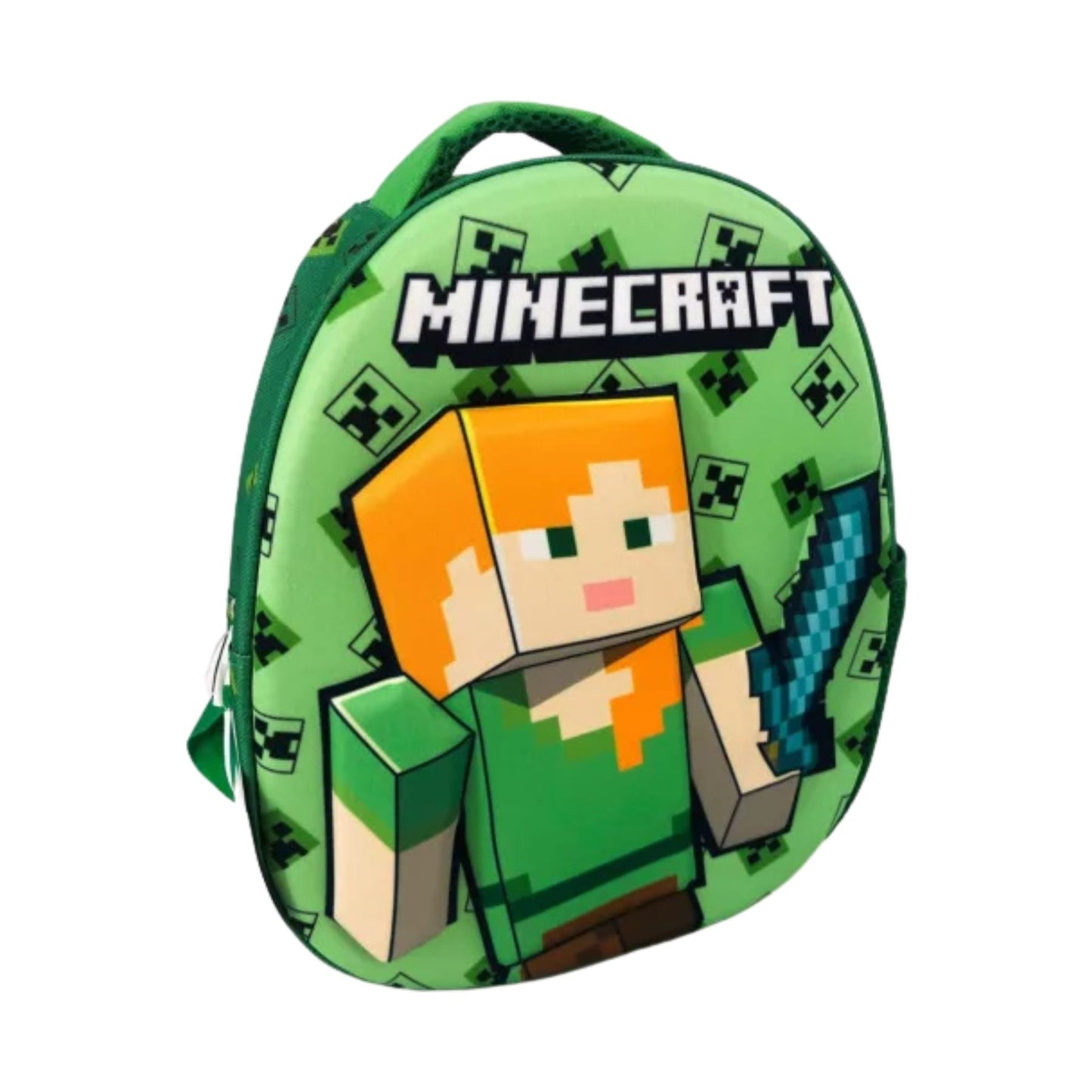 Minecraft 3D Rucksack Kinder eiförmig für Kindergarten Schule Freizeit und Ausflüge