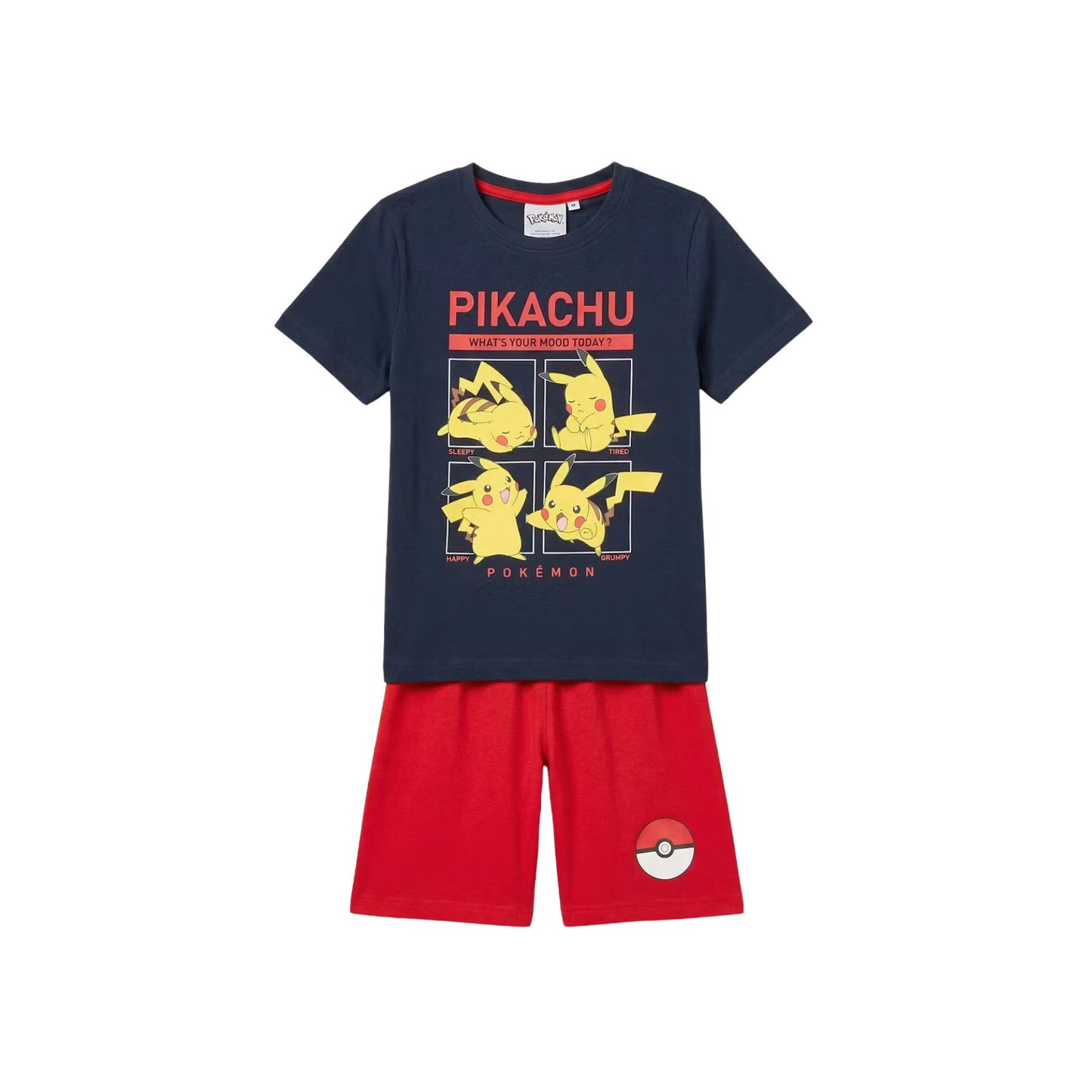 Pokémon Sommer Pyjama Kinder Baumwolle Shorty Schlafanzug Freizeit