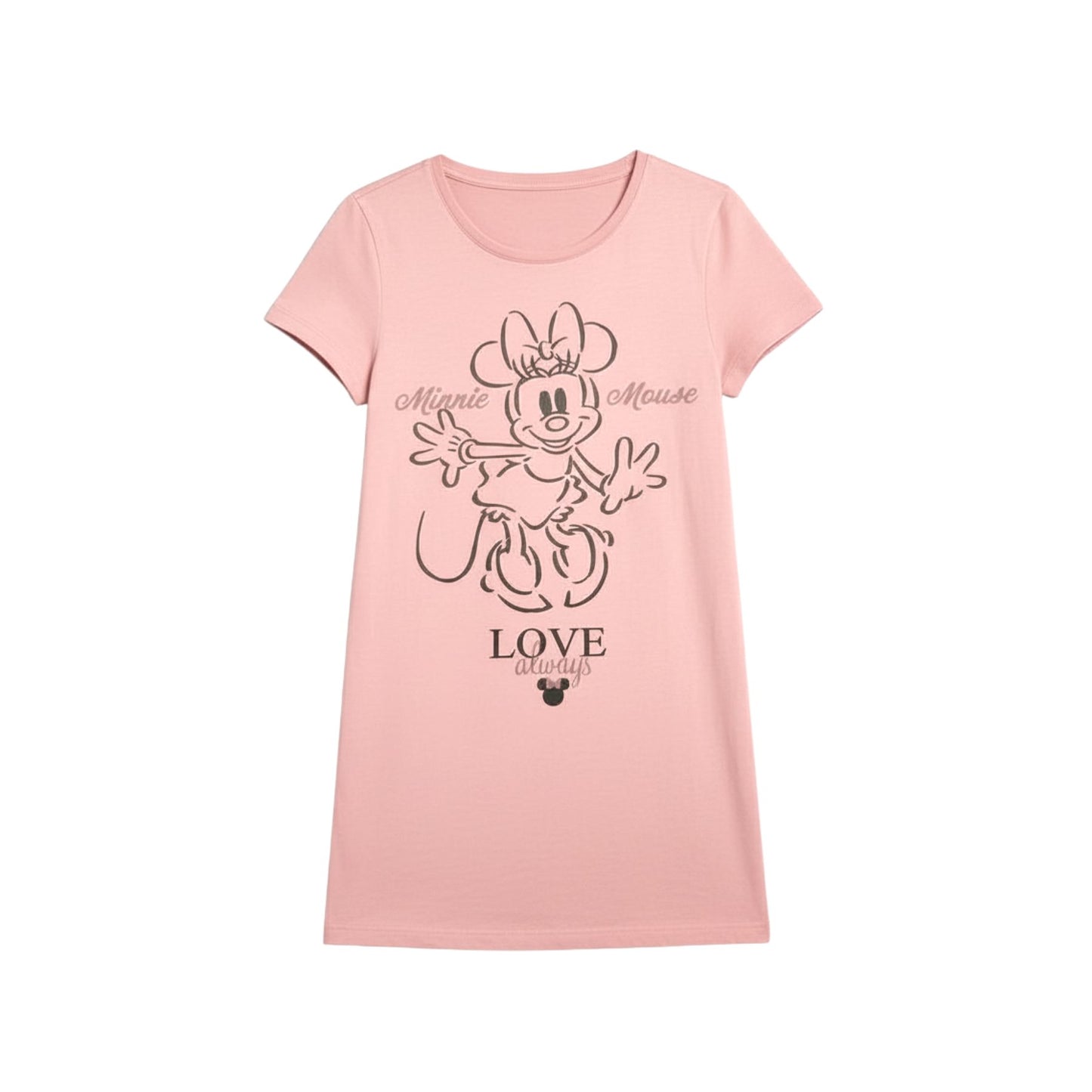 Disney Minnie Mouse Damen Nachthemd Baumwolle Schlafshirt Nachtwäsche