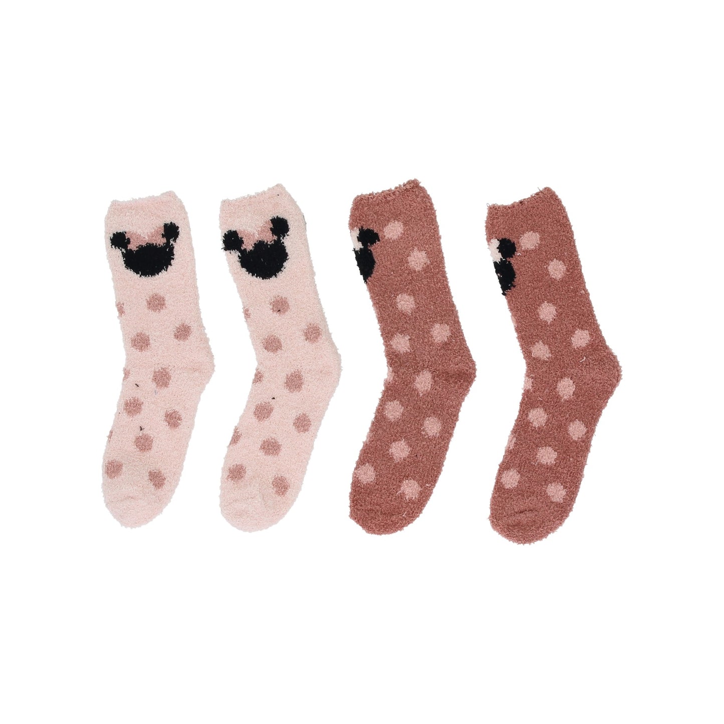 Disney Minnie Mouse Flauschsocken 2er Pack Damen Haussocken weich