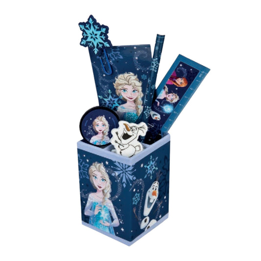 Disney Frozen gefülltes Federmäppchen 7 teilig Blau Stifte Set Schule Kinder