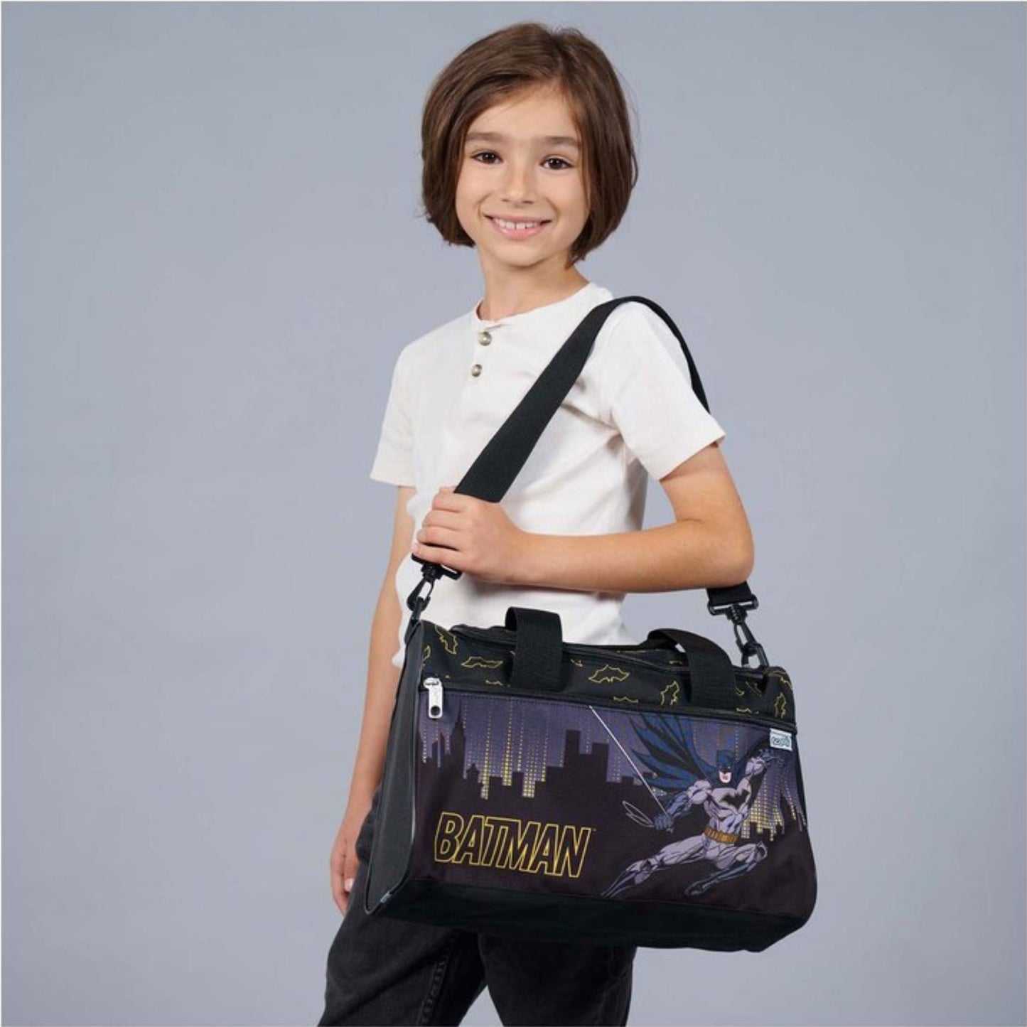 Batman Sporttasche Schwarz Reisetasche Training Fitness Schule 35 x 16 x 23 cm