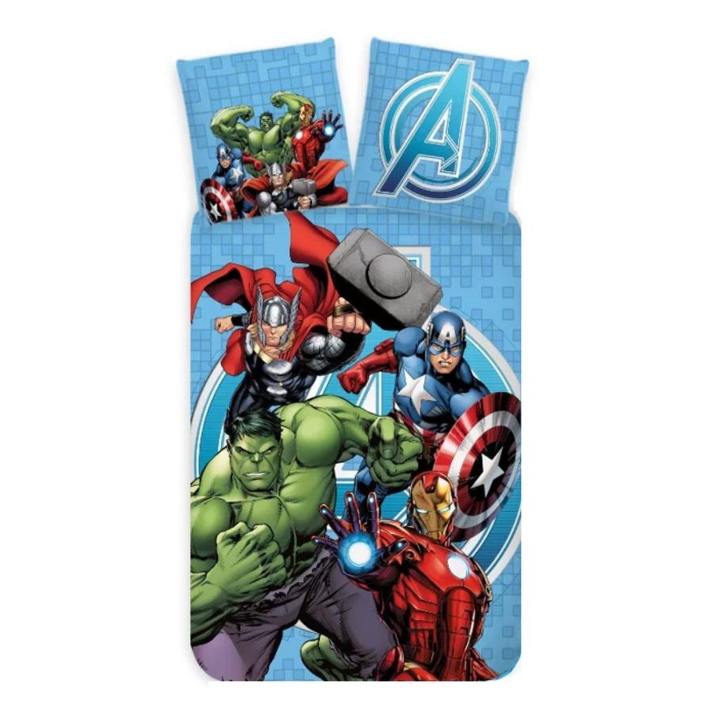 Marvel Avengers Bettwäsche Set Mehrfarbig Bettbezug Kissenbezug Baumwolle 140 × 200 cm