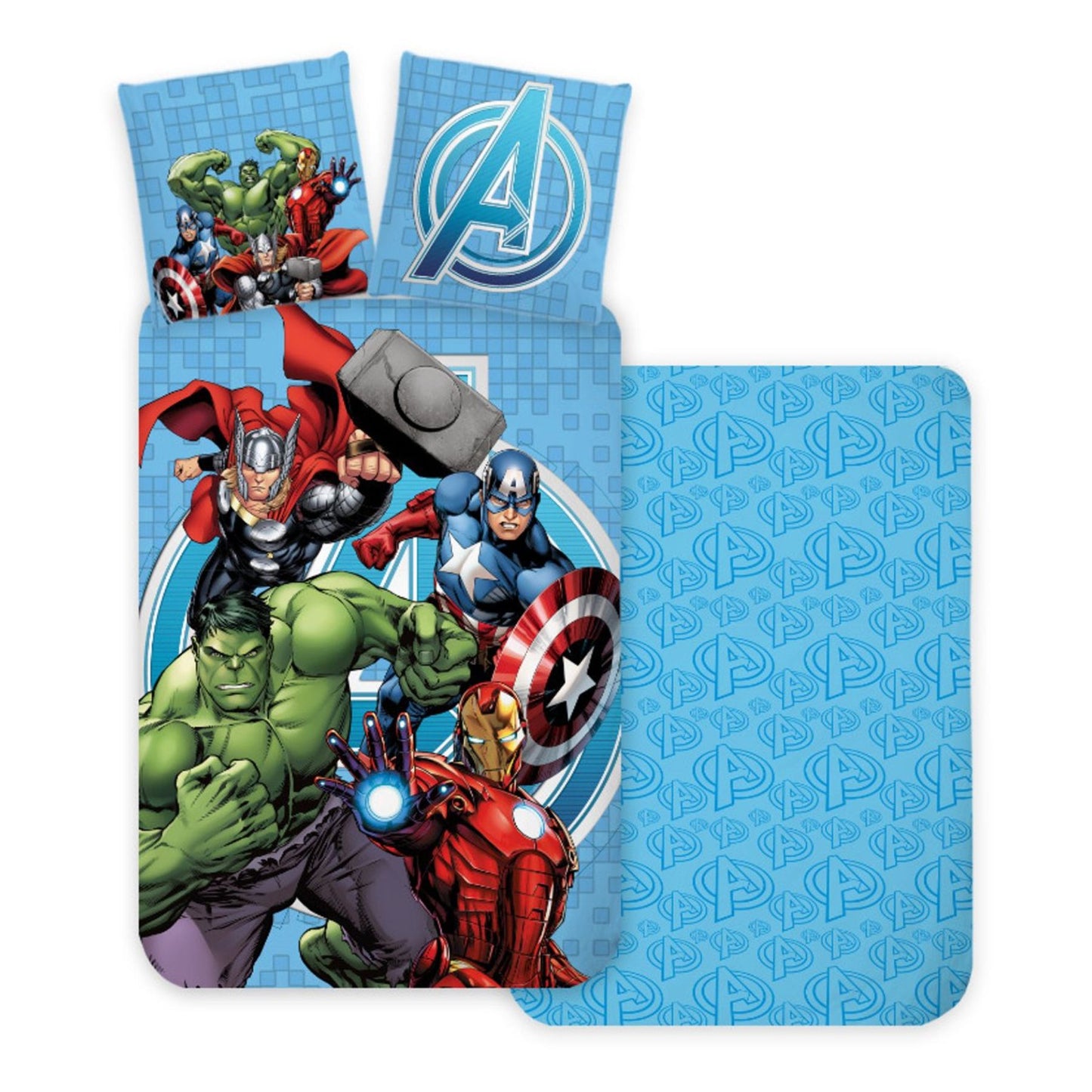 Marvel Avengers Bettwäsche Set Mehrfarbig Bettbezug Kissenbezug Baumwolle 140 × 200 cm