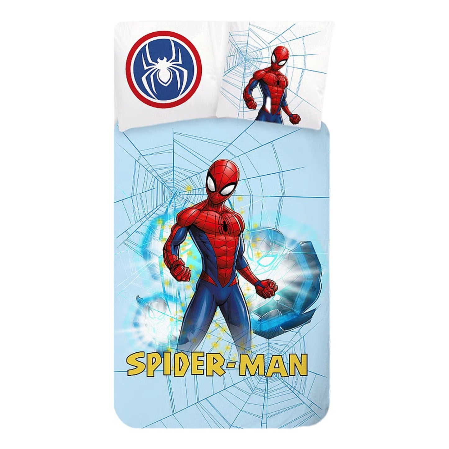 Marvel Spiderman Bettwäsche Set Mehrfarbig Bettbezug Kissenbezug Baumwolle 140 × 200 cm