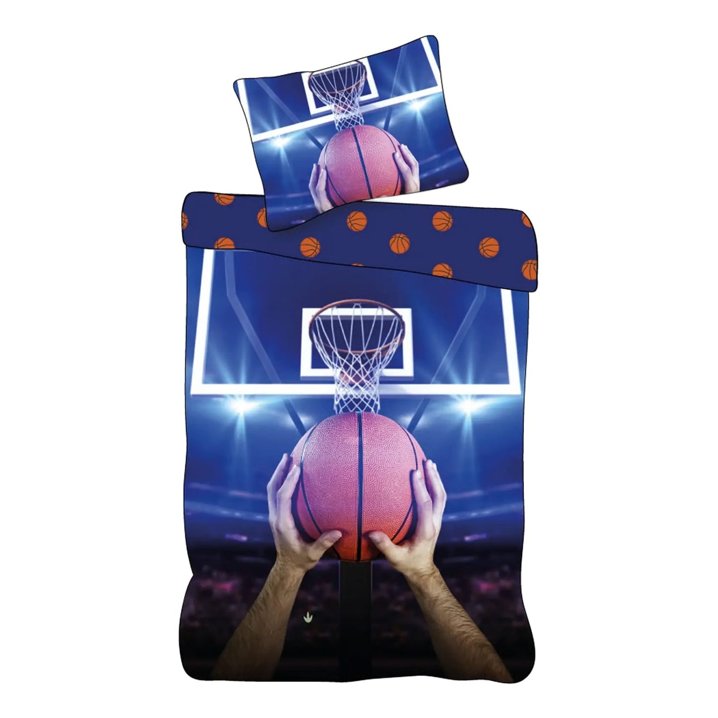 Basketball Bettbezug Blau Baumwolle Kinderbettwäsche Schlafset 140 × 200 cm