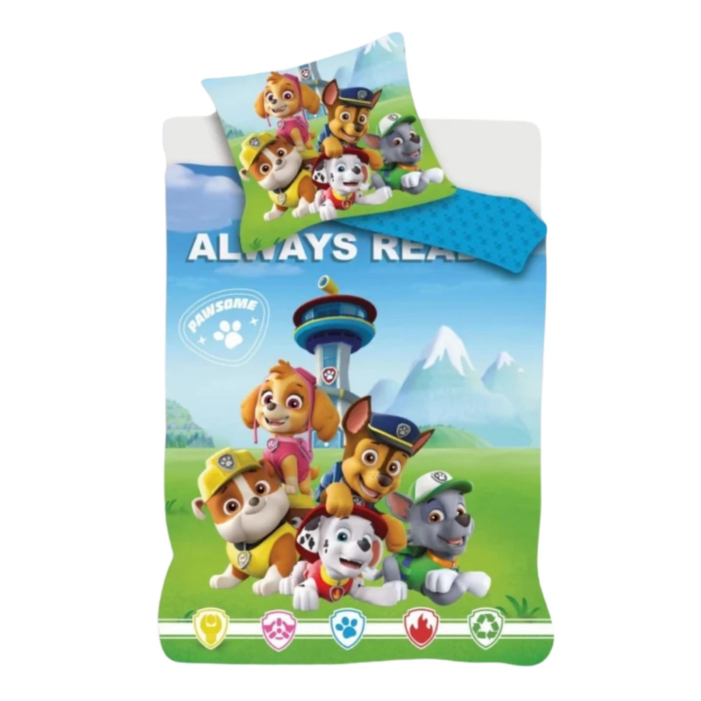 Paw Patrol Kinder Bettwäsche Set Mehrfarbig Bettbezug Kissenbezug Baumwolle 100 × 135 cm