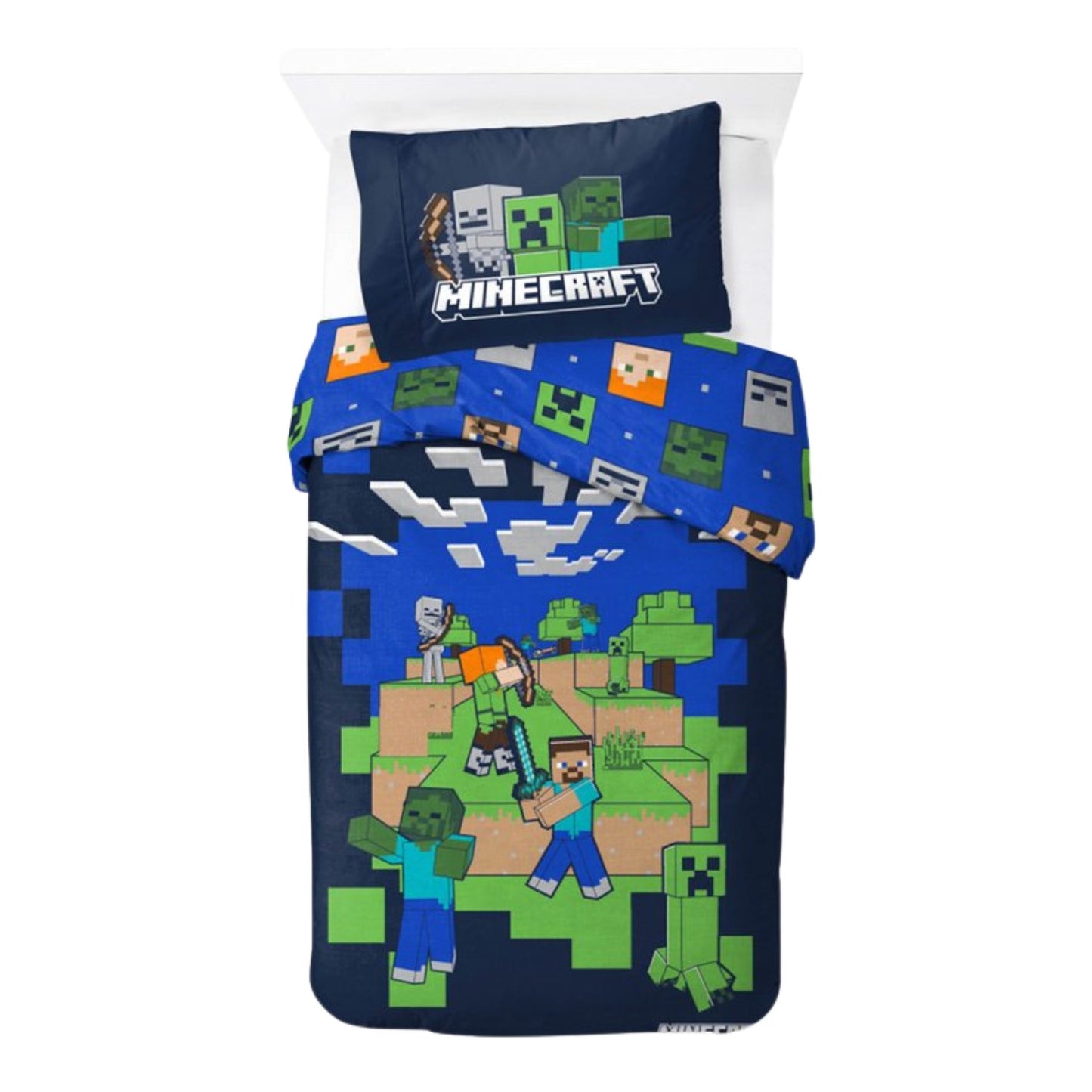 Minecraft Bettwäsche Set Mehrfarbig Baumwolle Bettbezug Kissenbezug 140 x 200 cm 60 x 63 cm