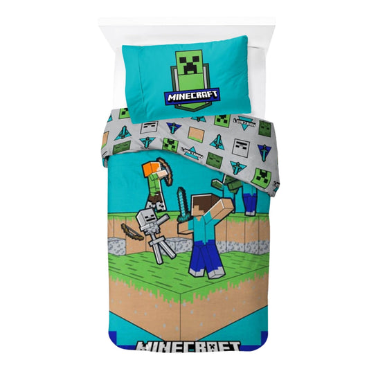 Minecraft Bettwäsche Set Mehrfarbig Baumwolle Bettbezug Kissenbezug 140 x 200 cm 60 x 63 cm