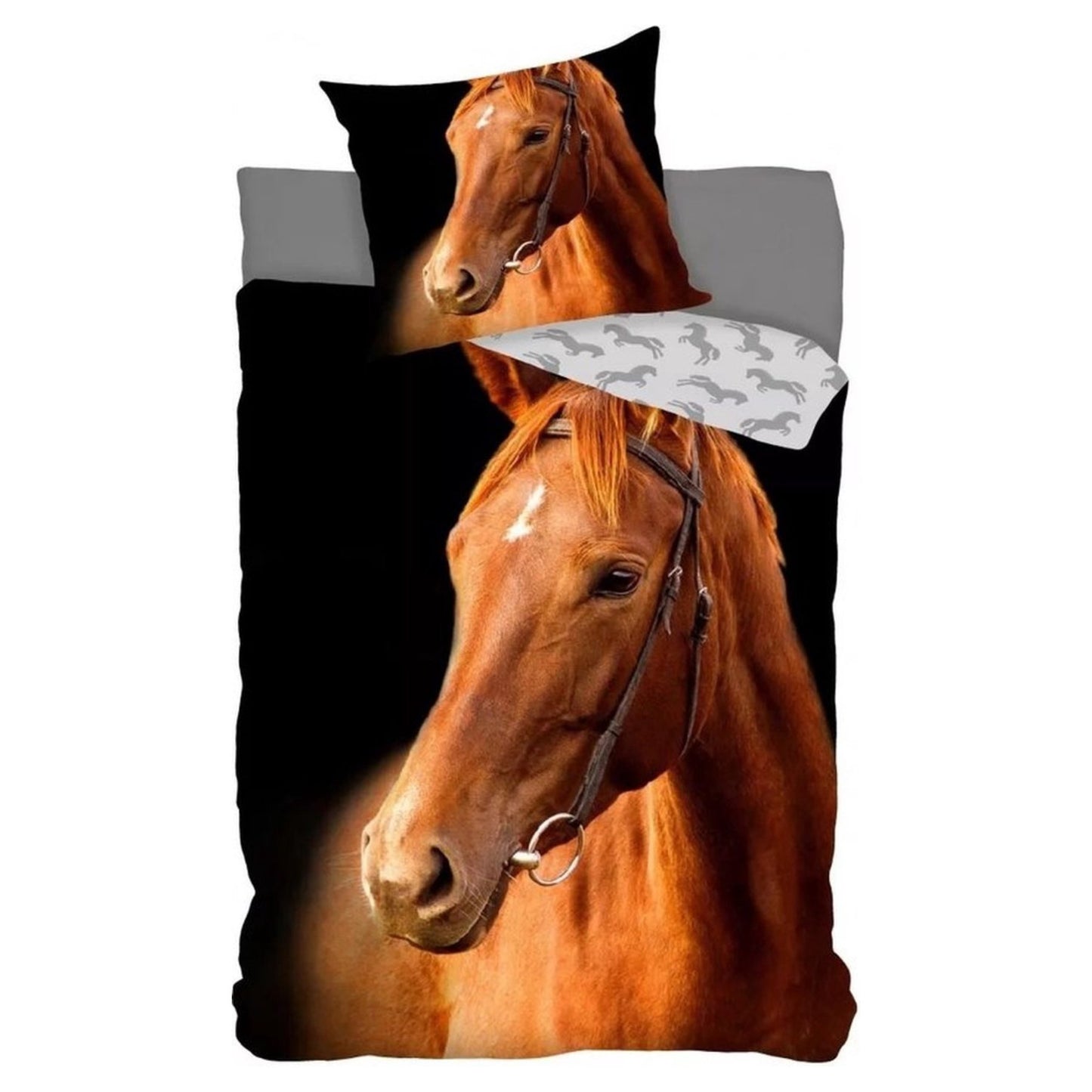 Pferd Bettwäsche Set Mehrfarbig Bettbezug Kissenbezug Baumwolle 140 × 200 cm