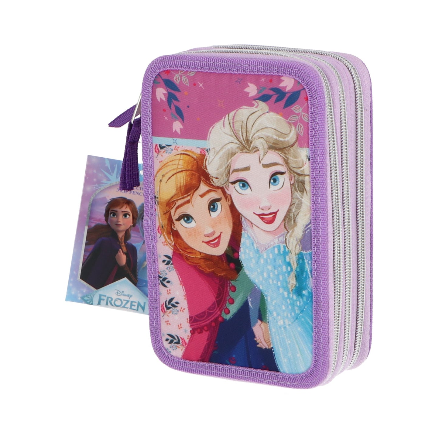 Disney Frozen Federmäppchen Kinder 44 teilig gefüllt in Lila für Schule und Freizeit