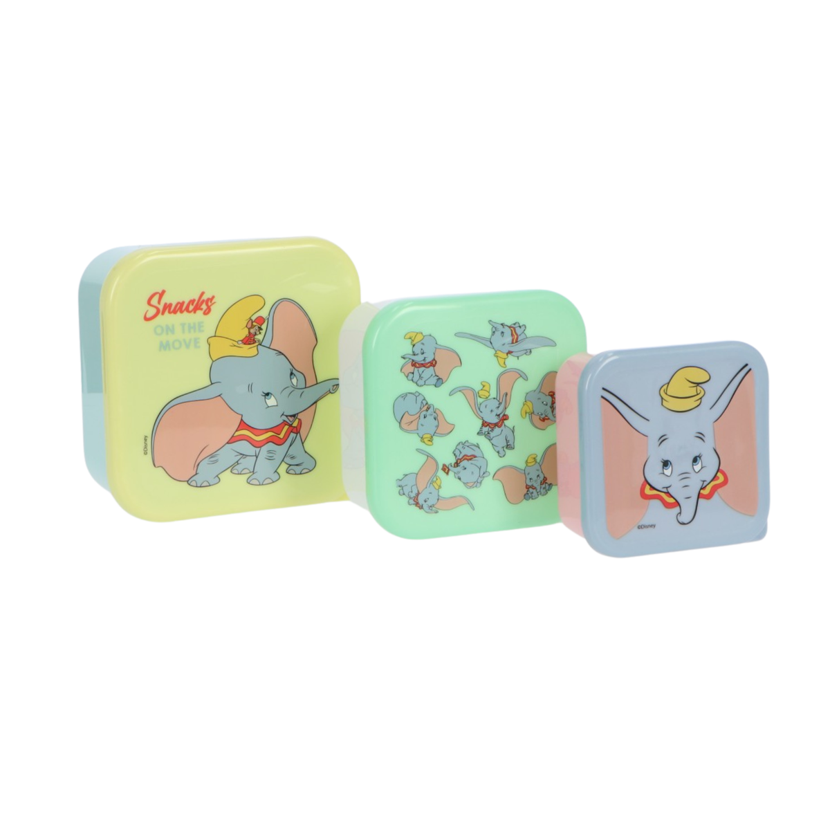 Disney Dumbo 3 in 1 Snackbox Kinder für Schule Kindergarten Freizeit und Ausflüge