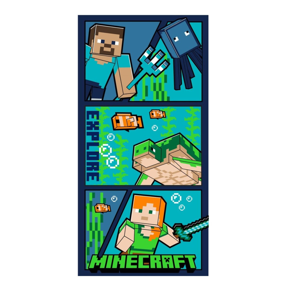 Minecraft Strandtuch Kinder 140 × 70 cm für Strand Schwimmbad Urlaub und Freizeit