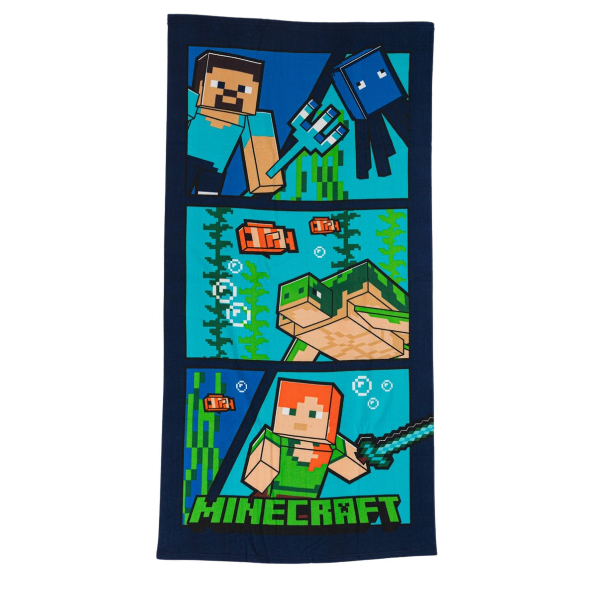 Minecraft Strandtuch Kinder 140 × 70 cm für Strand Schwimmbad Urlaub und Freizeit