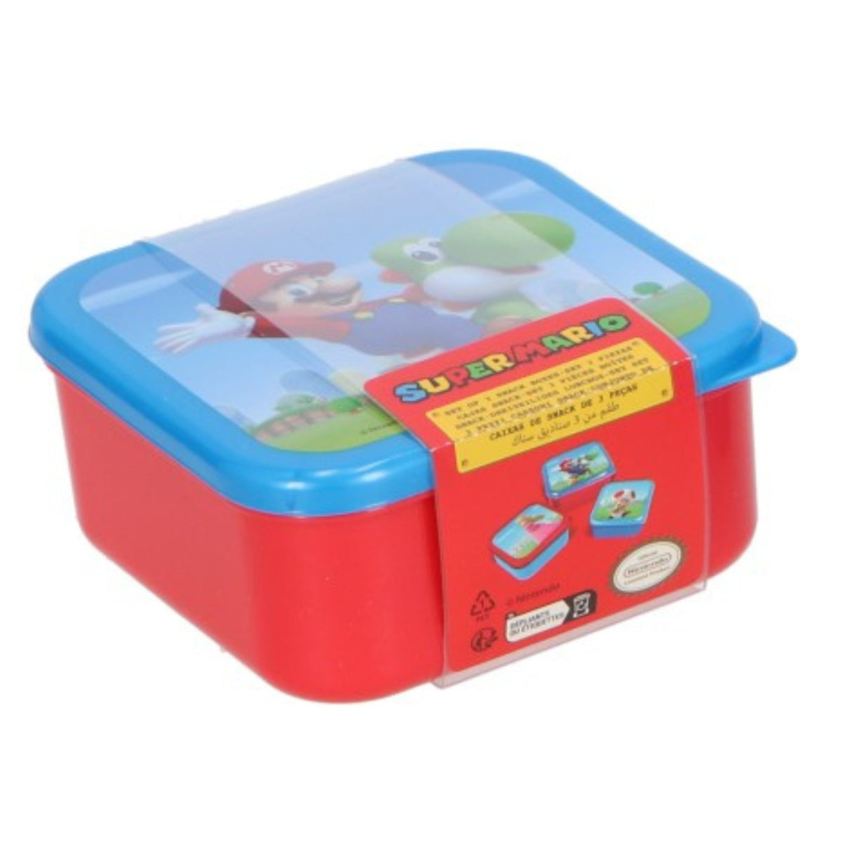Super Mario 3 in 1 Snackbox Kinder für Schule Kindergarten Freizeit und Ausflüge
