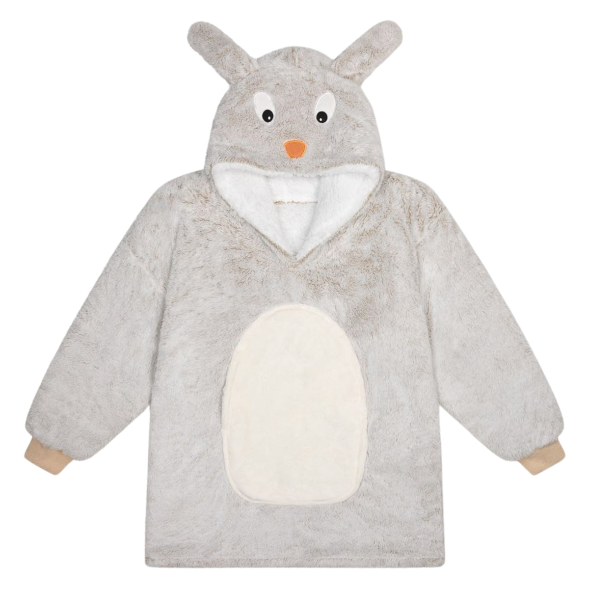 Noxxiez Kuscheldecke mit Kapuze Hase XL für Filmabend Freizeit und Entspannen
