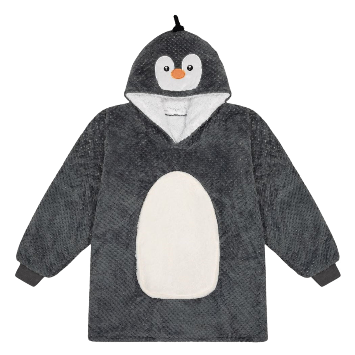 Noxxiez Kuscheldecke mit Kapuze Pinguin XL für Filmabend Freizeit und Entspannen