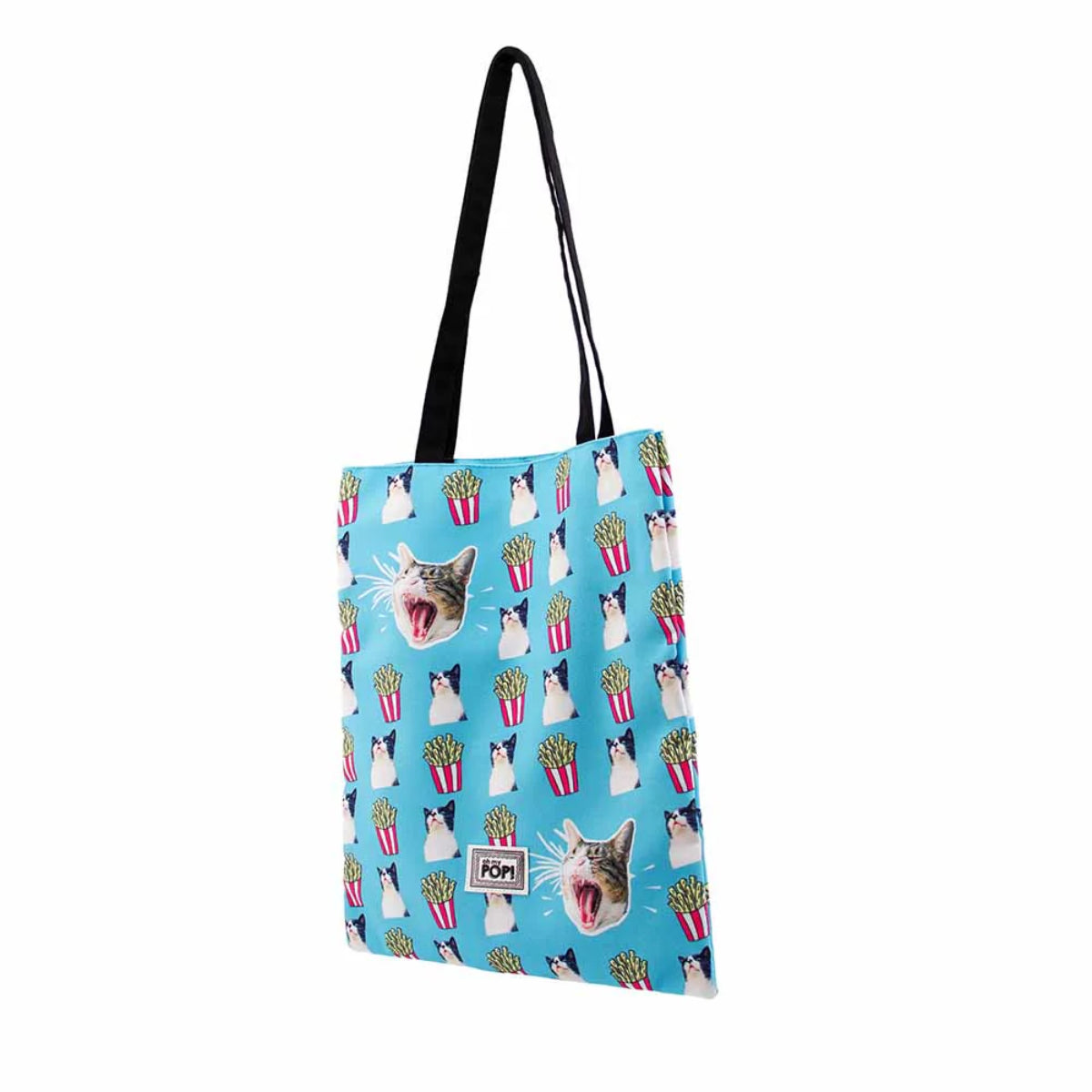 Oh My Pop! Angry Cat Shopping Bag mehrfarbig Tragetasche mit Schultergriffen 33 x 40 cm